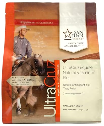 Pellets UltraCruz Equine Vitamin E Plus, dose précise et facile à administrer.