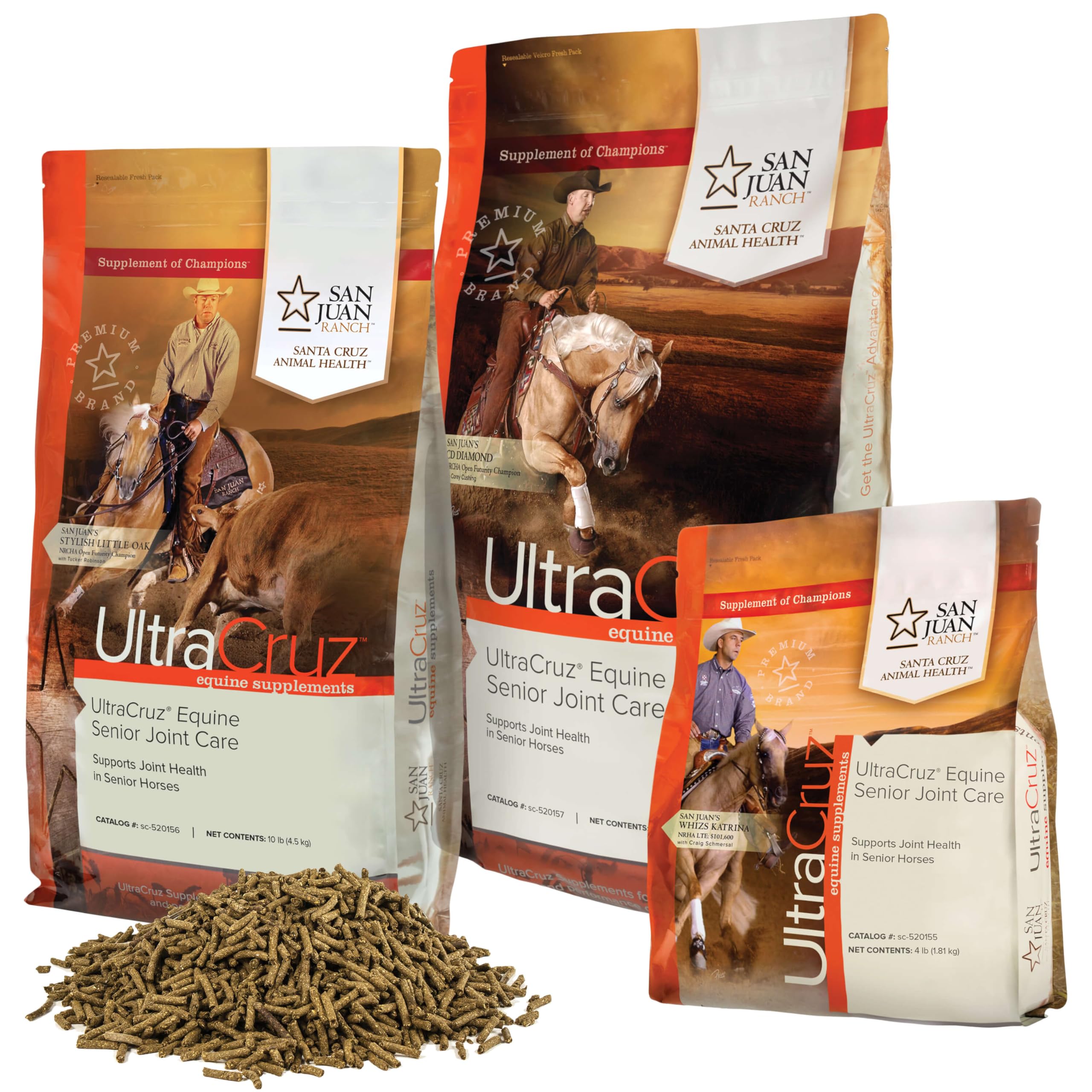 Utilisation quotidienne des pellets UltraCruz dans la ration d’un cheval âgé.