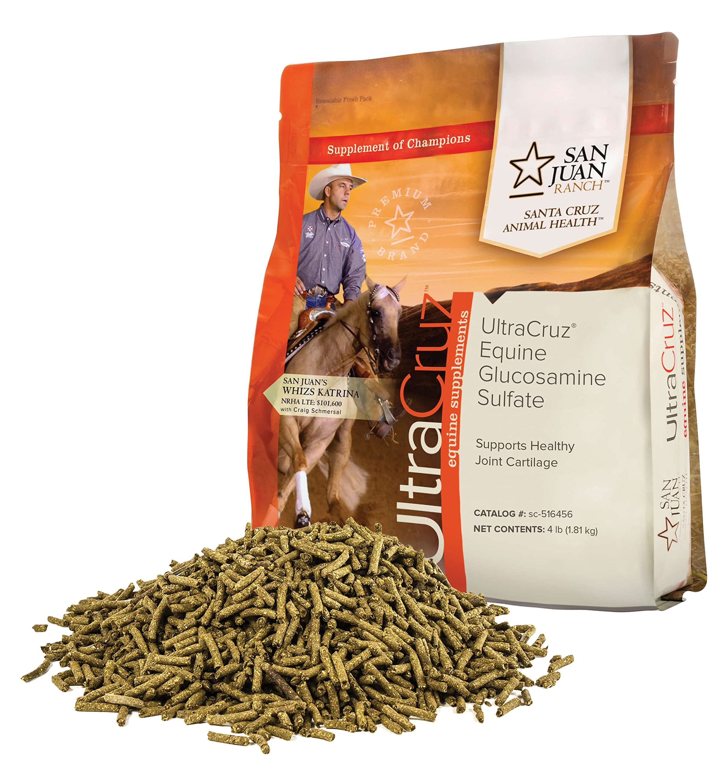 UltraCruz Glucosamine Sulfate pellets en bouteille, soutien potentiel des articulations.