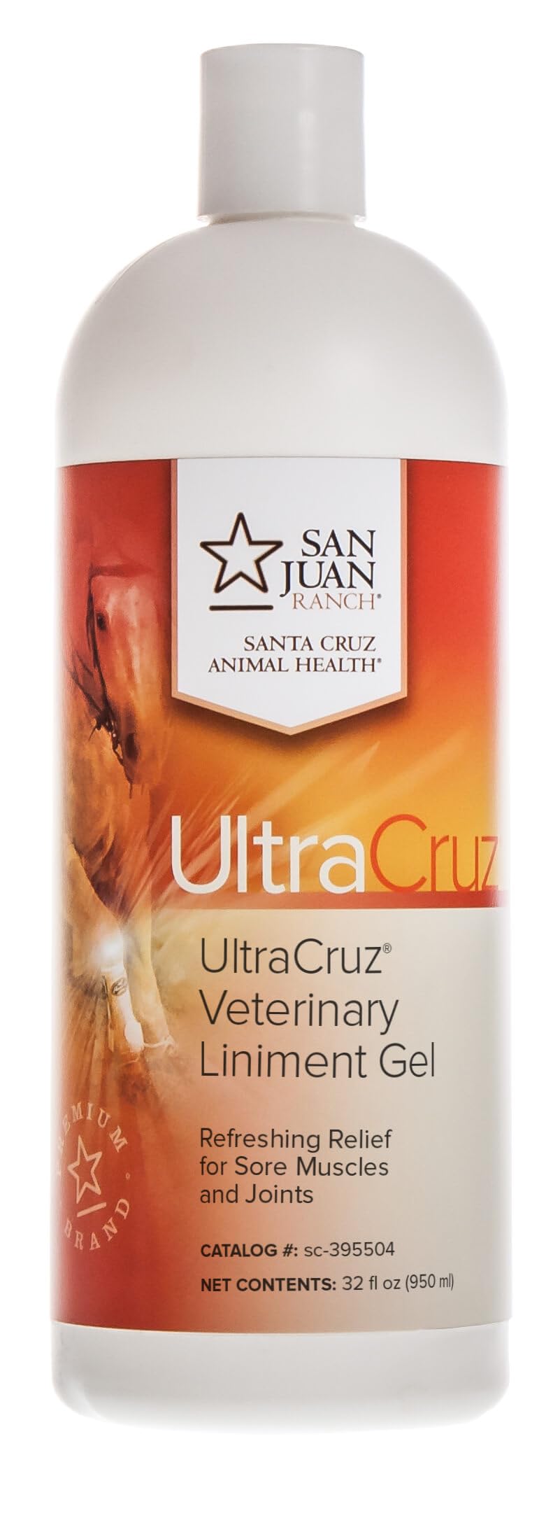 UltraCruz Liniment équin – application du gel pour soulager les muscles après l effort