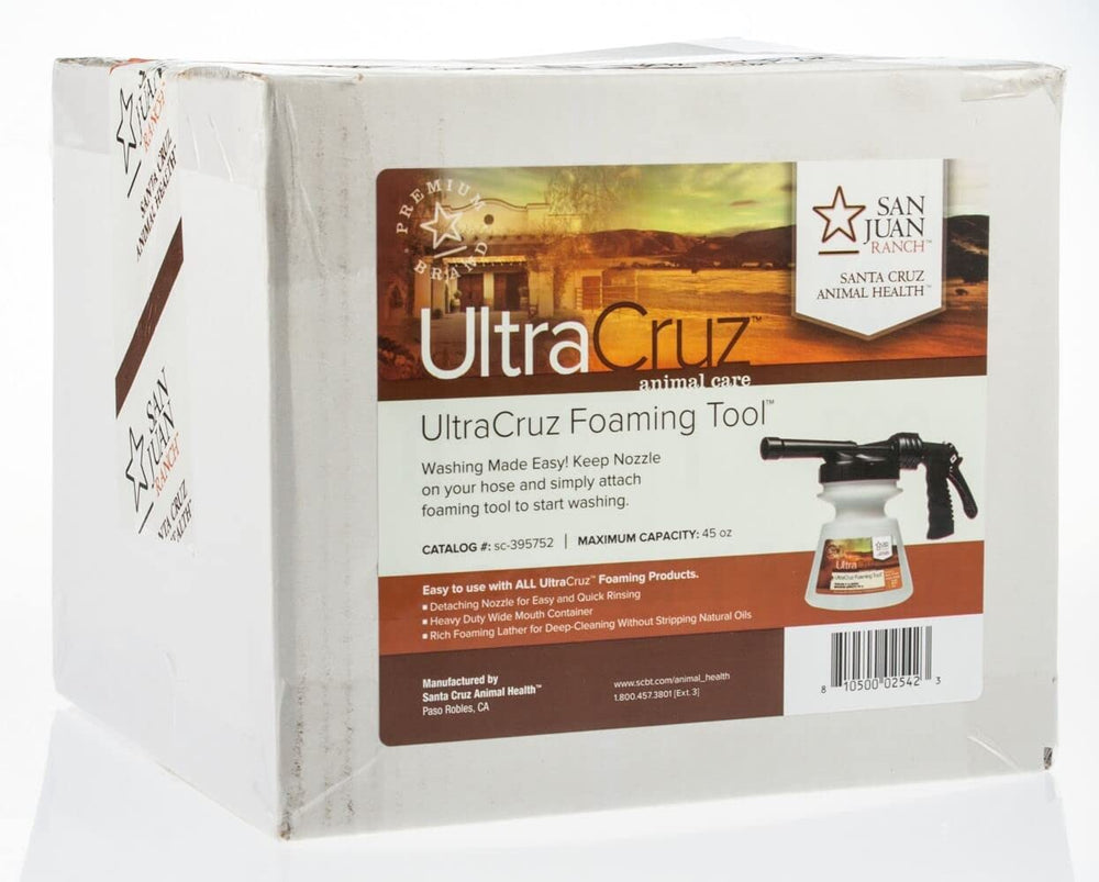Outil moussant UltraCruz pour dilution efficace du shampoing.
