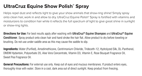 UltraCruz Polissage Équin - Brillance et reflets pour pelage lustré.