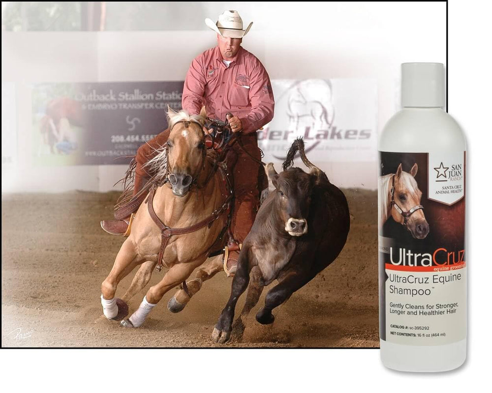 UltraCruz Shampoing Équin Queue Brillance : queue lisse et brillante après le rinçage.