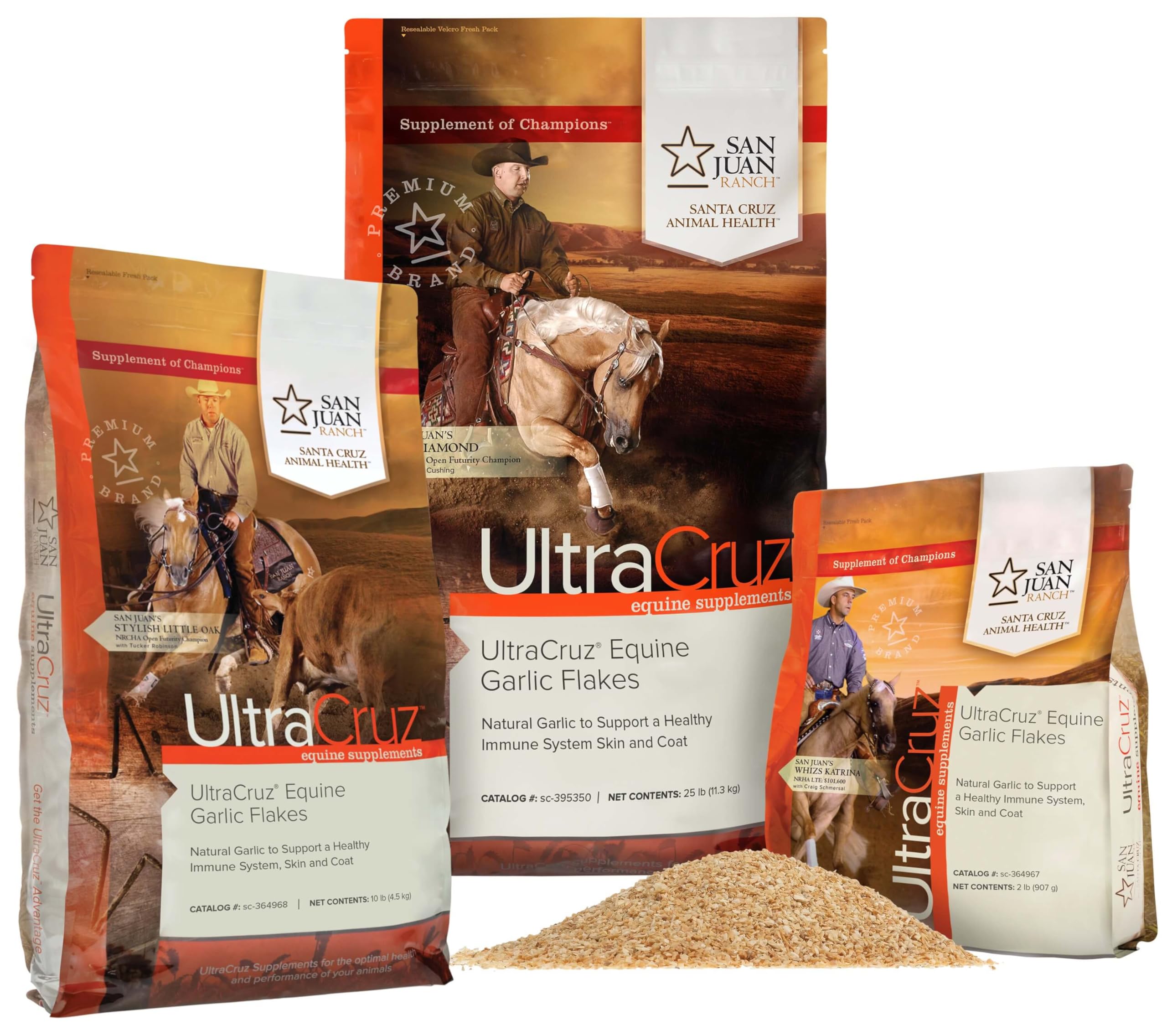 UltraCruz flocons ail équin utilisation quotidienne – idéal pour un apport continu.