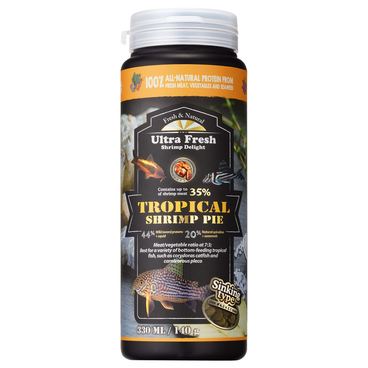  Ultra Fresh alimentation pour poissons de fond — emballage pratique et facile à stocker.