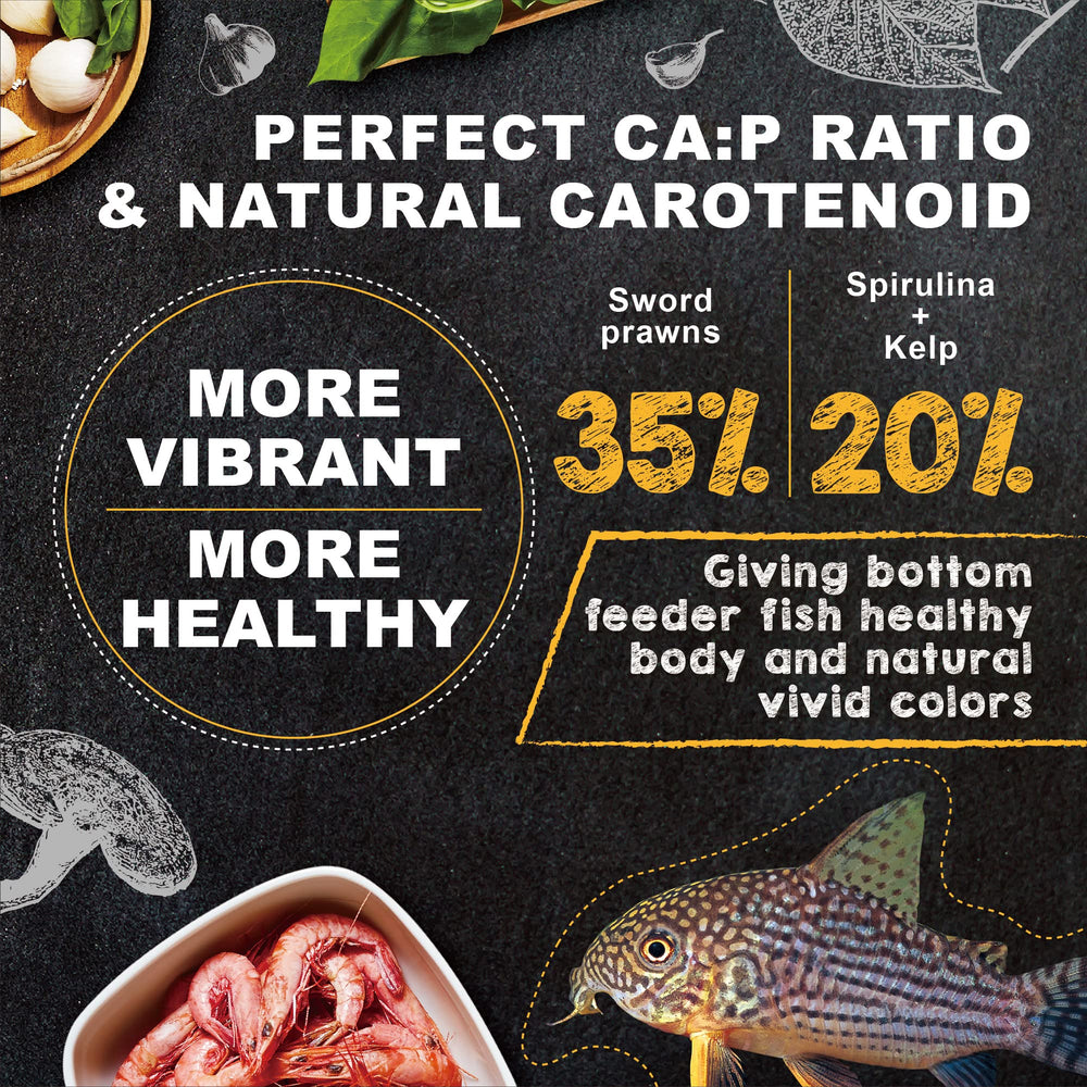  Ultra Fresh tablettes d’alimentation pour poissons de fond — format stable et facile à mesurer.