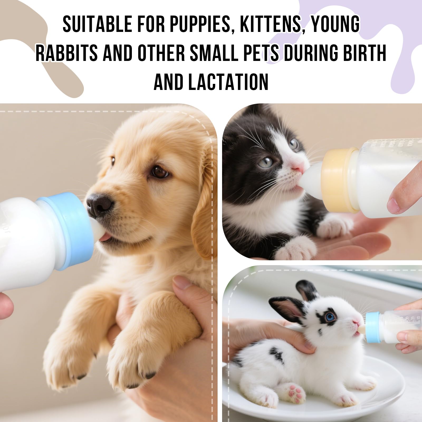 Variantes de tétines UMETASS pour petits animaux, croissance flexible.