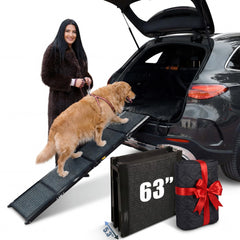 Rampe pour chien Umhu Wood de 63 pouces, accès sûr au véhicule.
