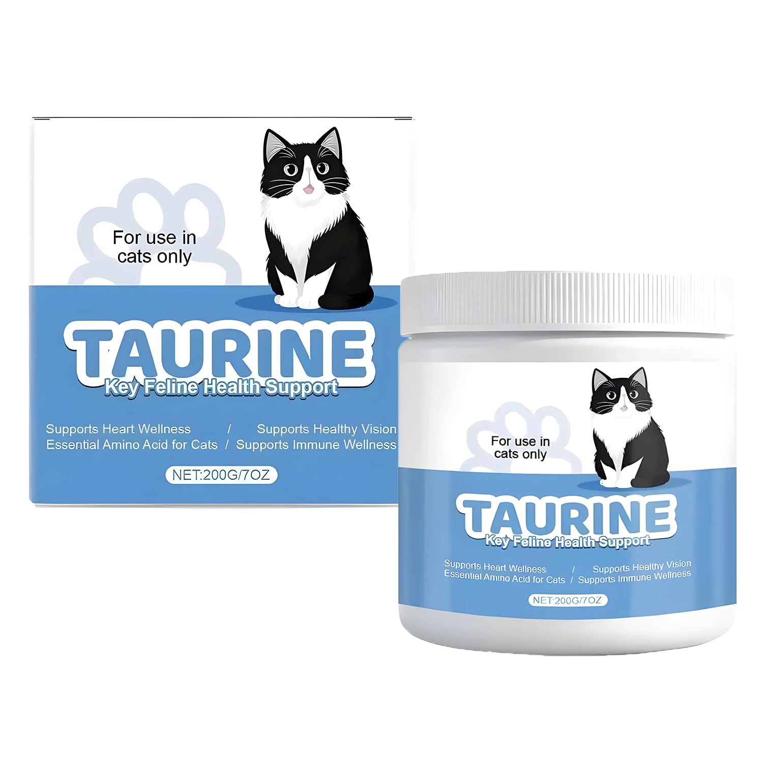 Umizze Taurine pour chat, pot, soutient la vitalité quotidienne.