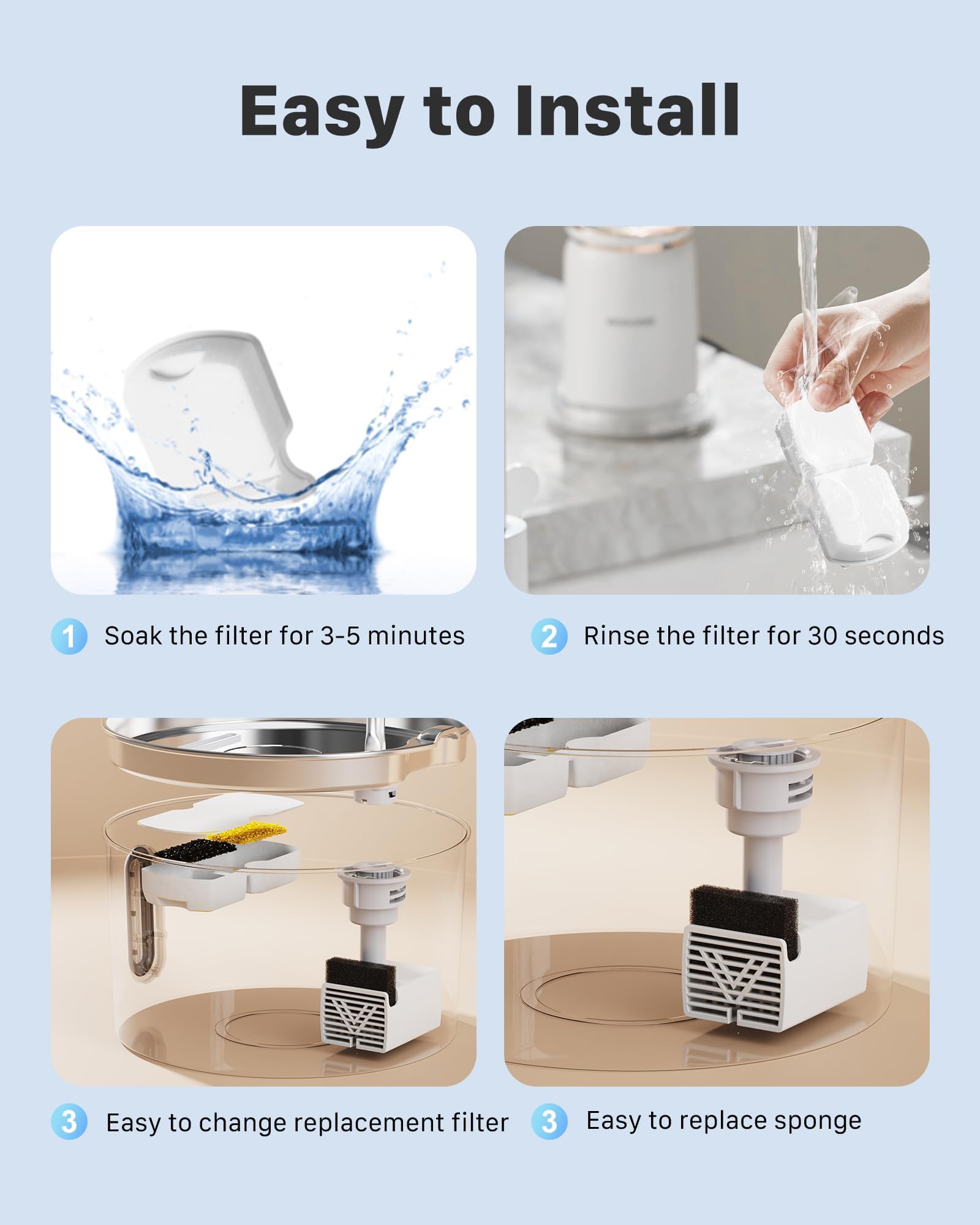 Filtre UMOCUOY compatible fontaines 2,6 litres pour une intégration facile