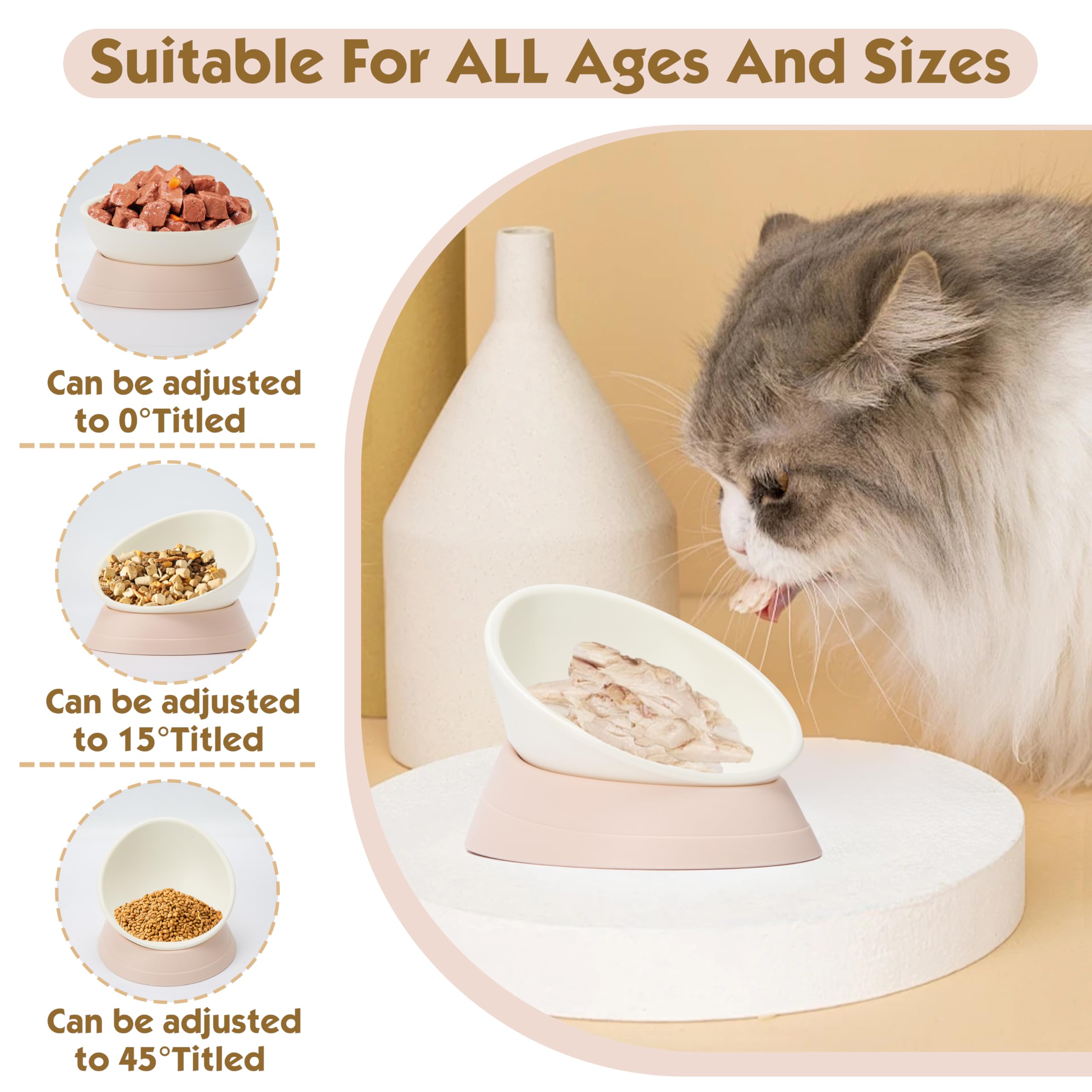 Bol Umysky nourriture anti-debordement rose, pratique pour chiens et chats