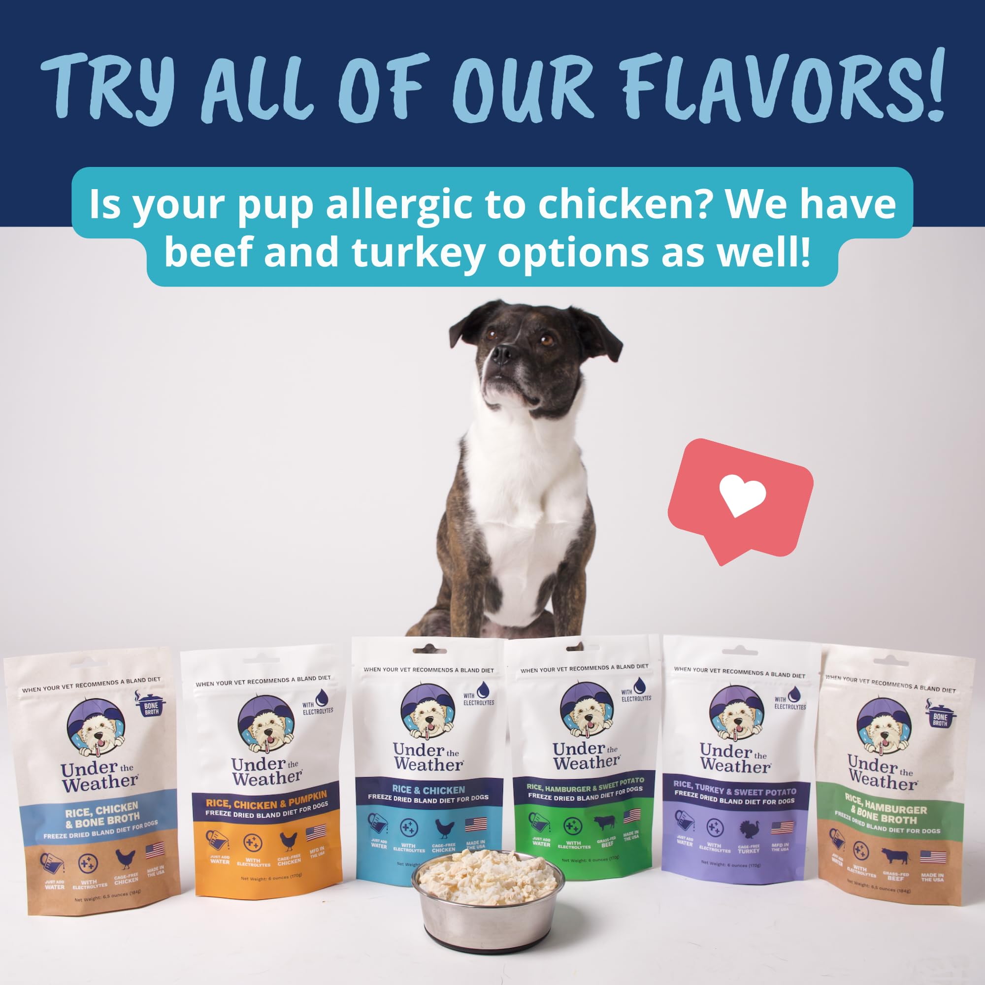 Under the Weather Bland Diet – longue conservation jusqu’à 3 ans en réserve.