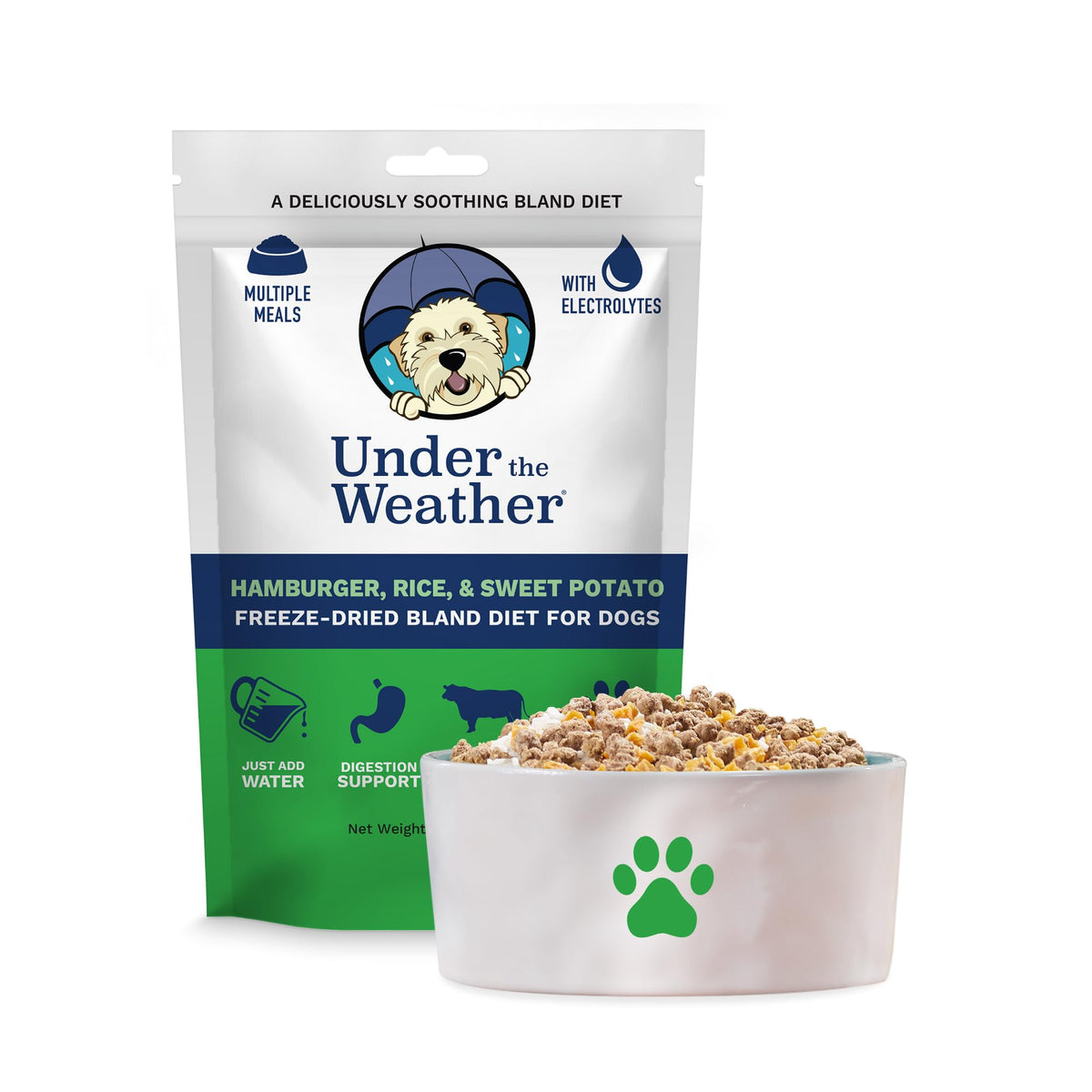 Under the Weather Bland Diet pour chien: pochette avec poulet et riz.