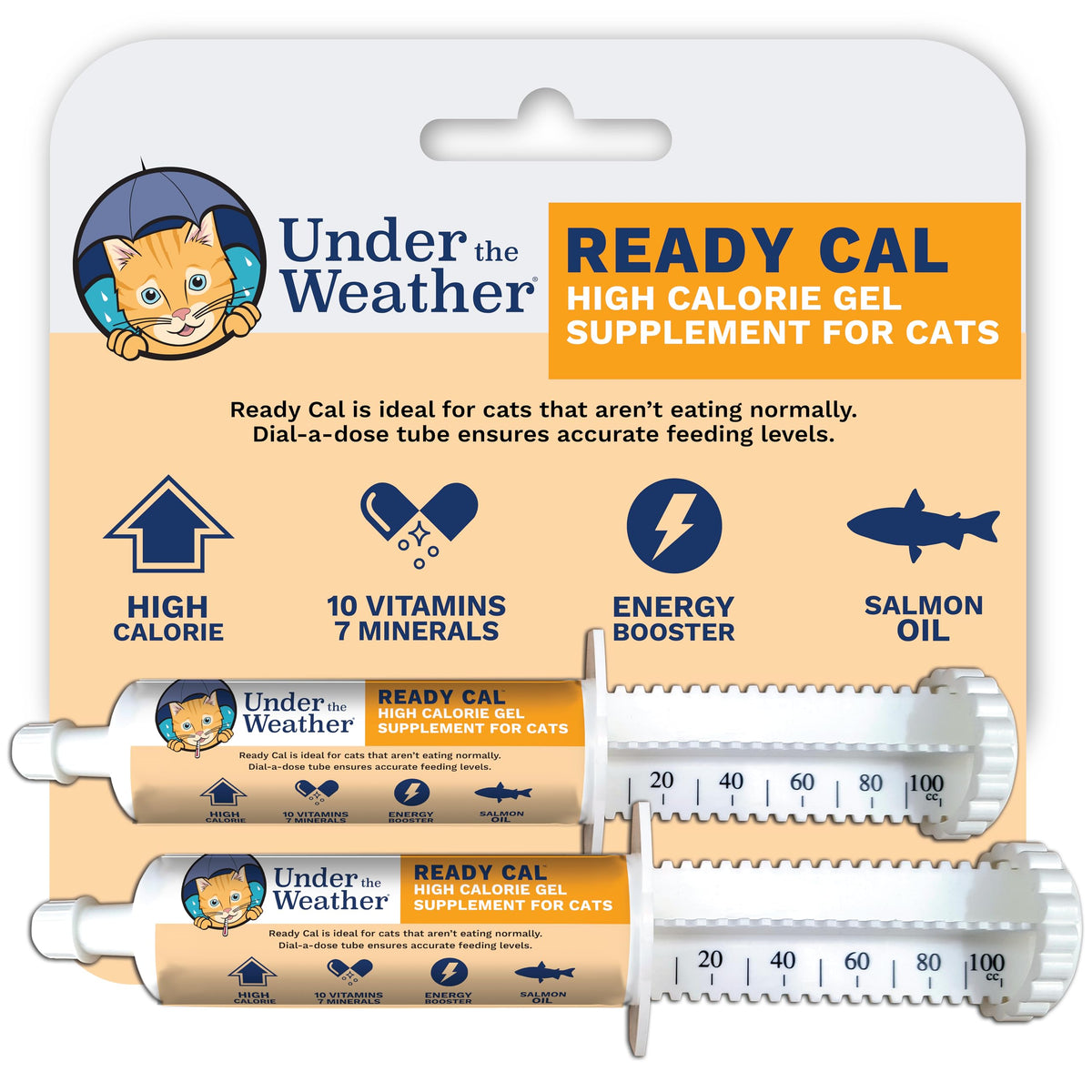 Under The Weather Ready Cal pour chat, flacon 100ml, soutien calorique potentiel