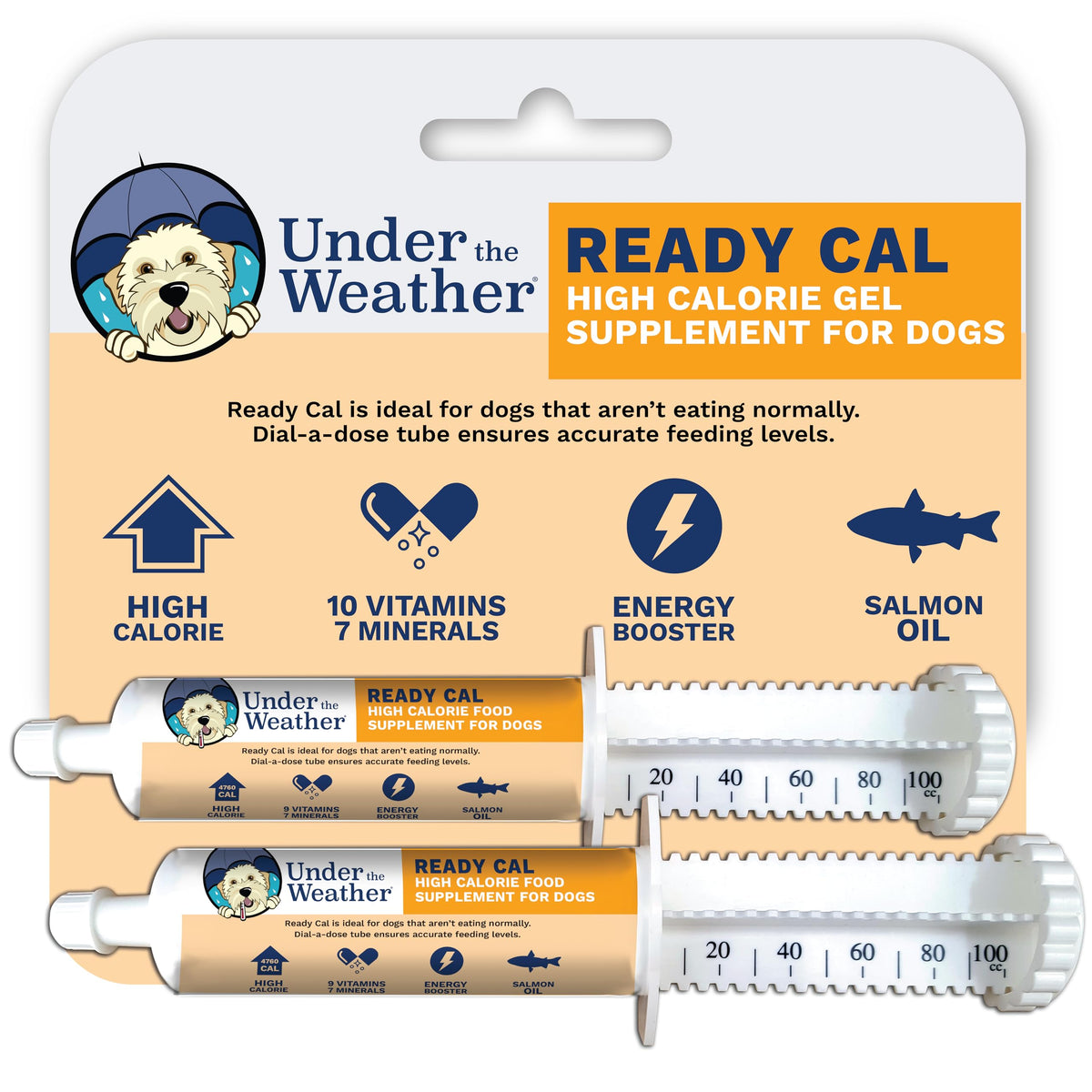 Under the Weather Ready Cal flacon-chien 100cc, booster calorique pratique