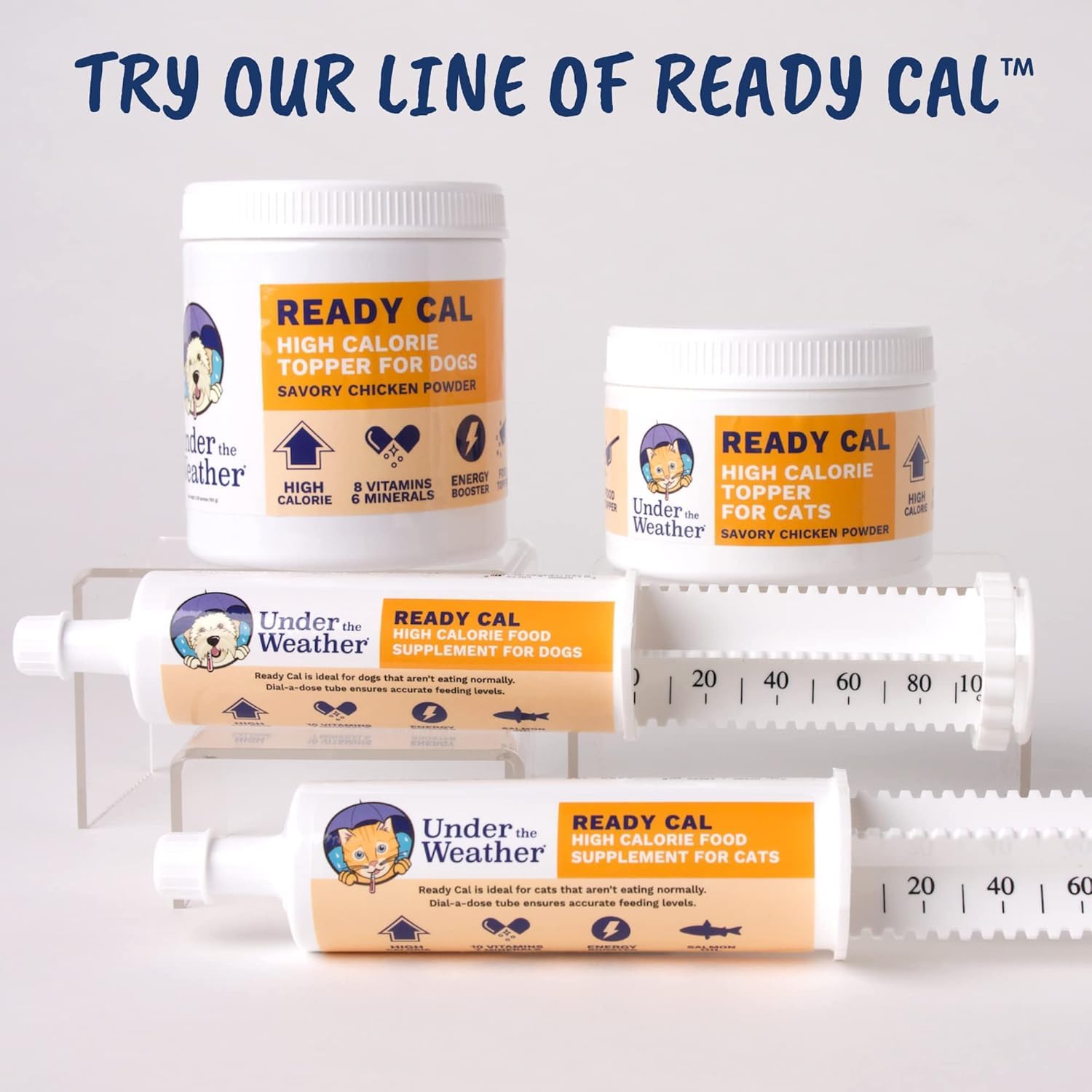Under the Weather Ready Cal: produit vétérinaire approuvé pour le soutien nutritionnel.