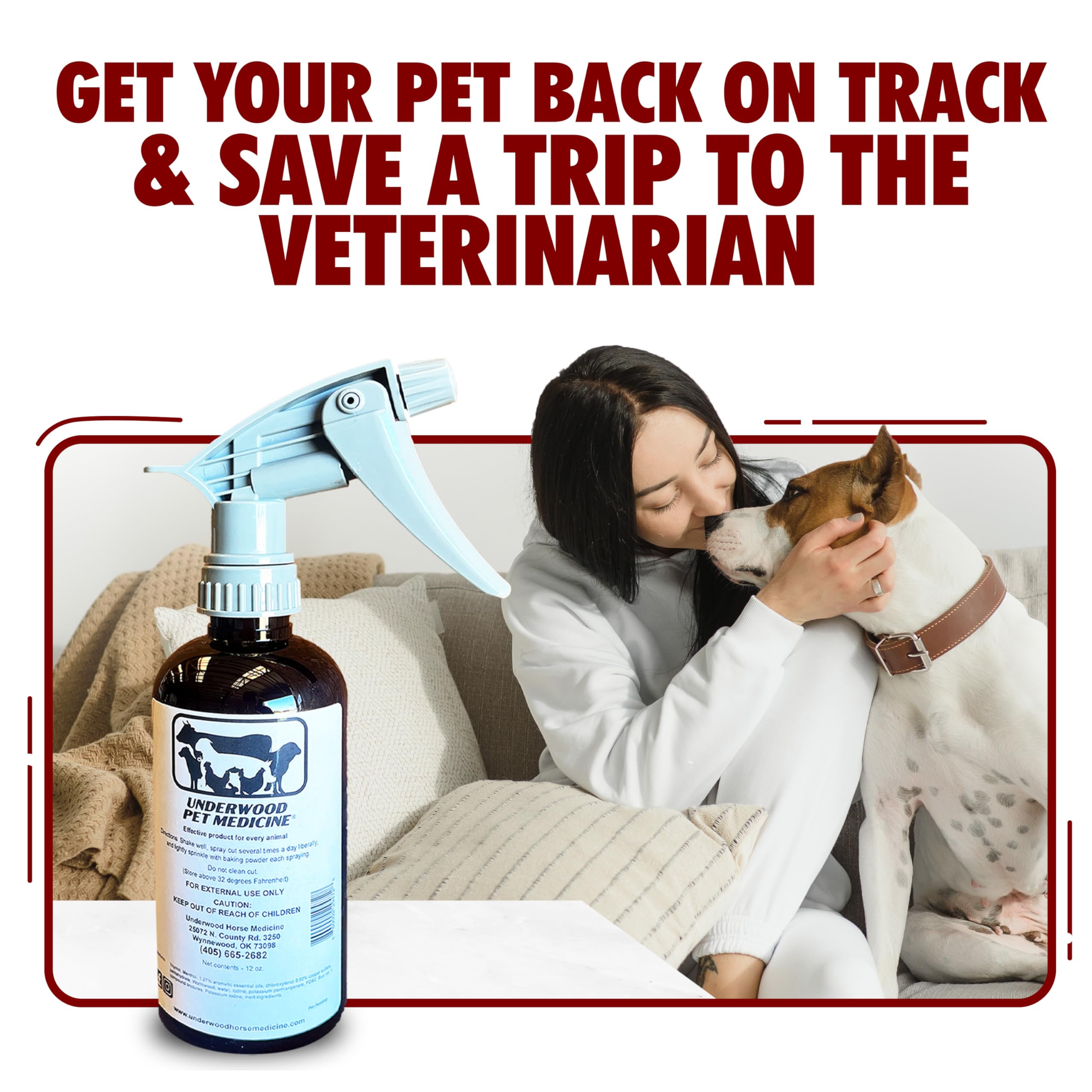 Underwood Spray Soin Plaies Animaux – bicarbonate de soude intégré