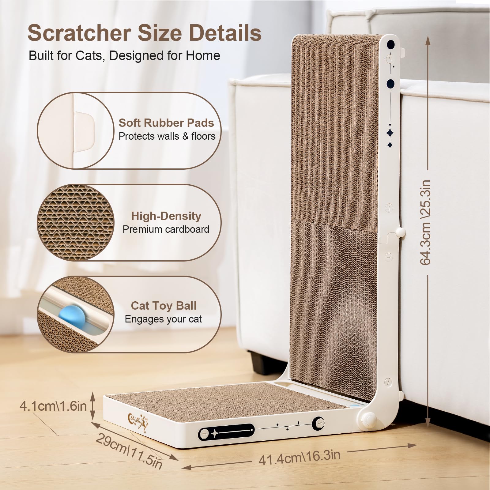 UniBlissy grattoir en carton double-face prolonge l'usage par rotation.
