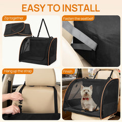UNICITII siège-auto chien, ceinture de sécurité et attache à l'appui-tête.