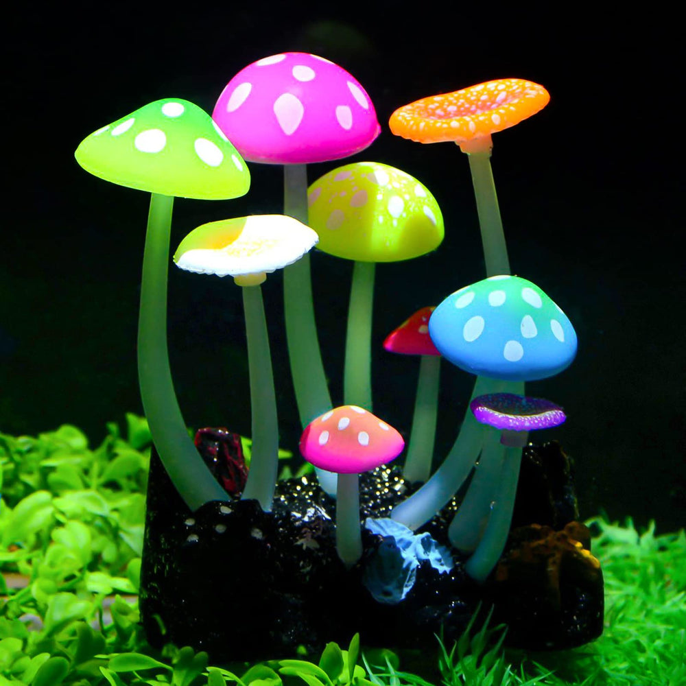 Champignon artificiel lumineux Uniclife pour aquarium, décor réaliste et coloré