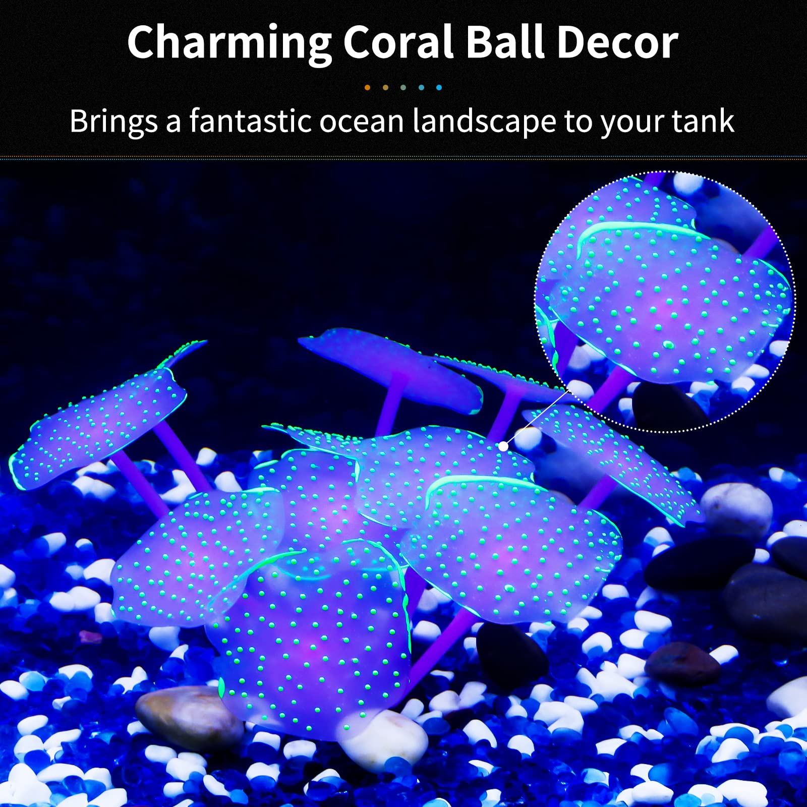 Uniclife corail lumineux avec ventouse robuste pour positionnement stable.