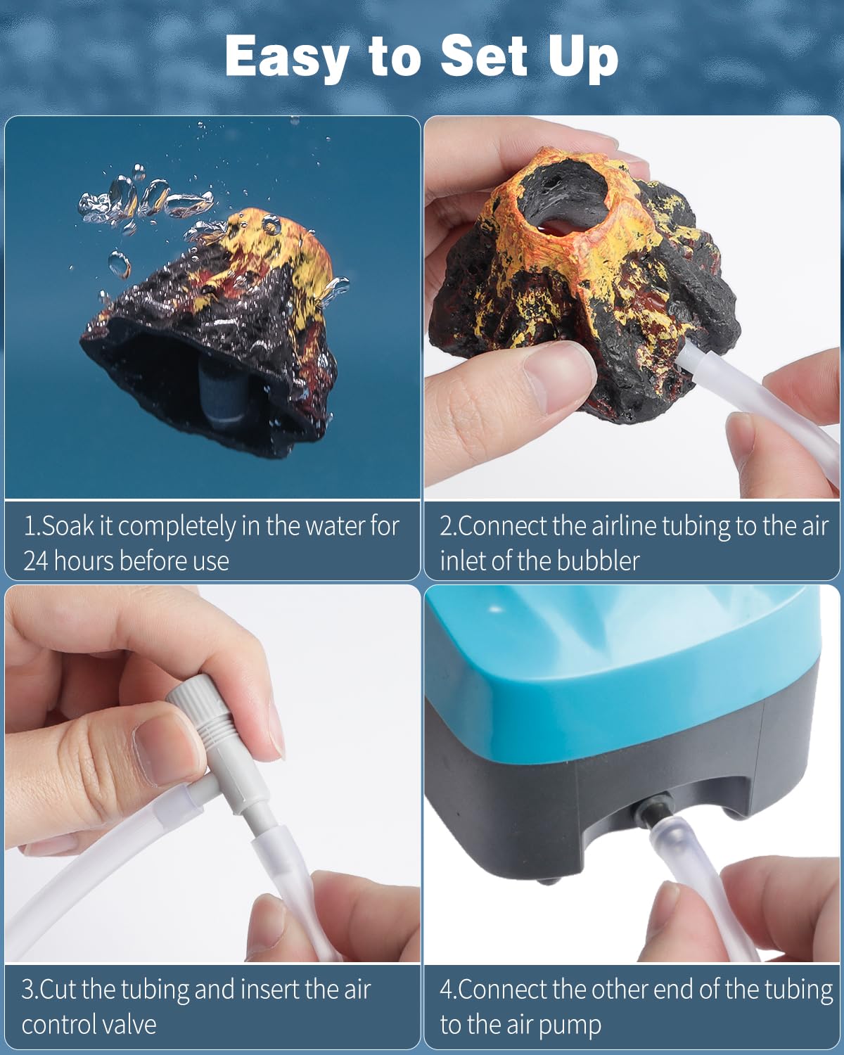 Uniclife kit aeration volcan, accessoire complet pour l oxygénation et le décor.