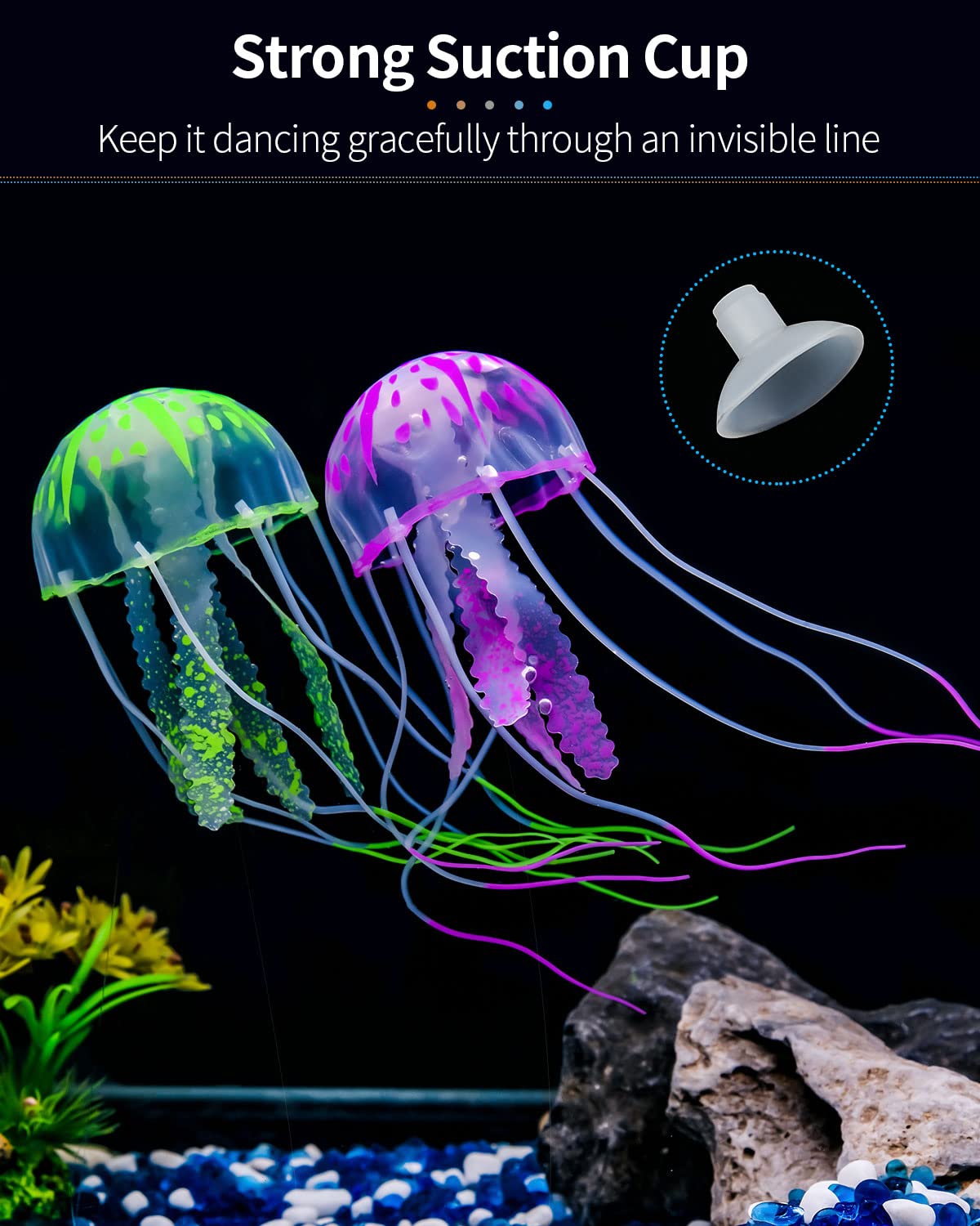 Méduse lumineuse Uniclife jaune, éclaire subtilement l’aquarium