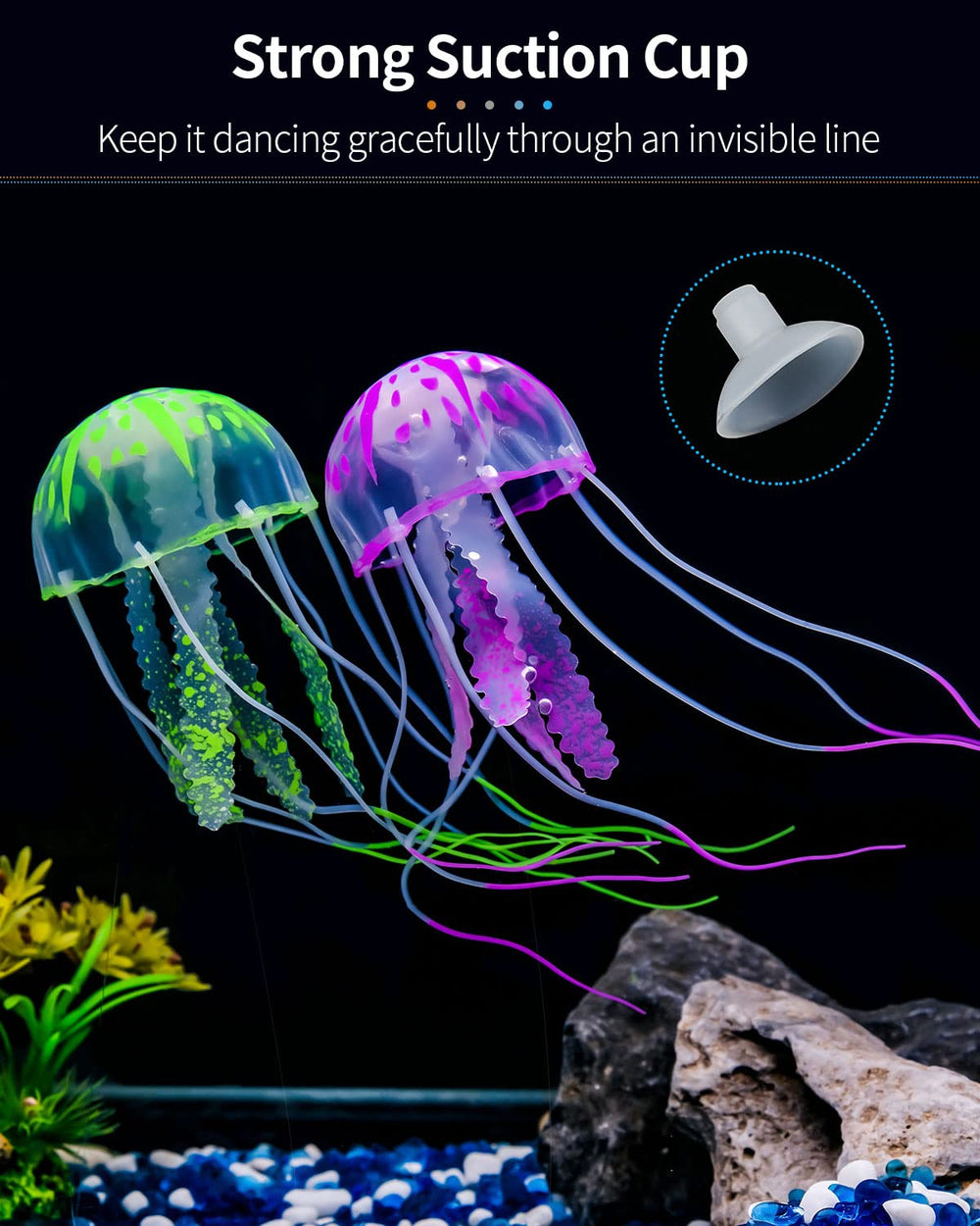 Méduse lumineuse Uniclife jaune, éclaire subtilement l’aquarium