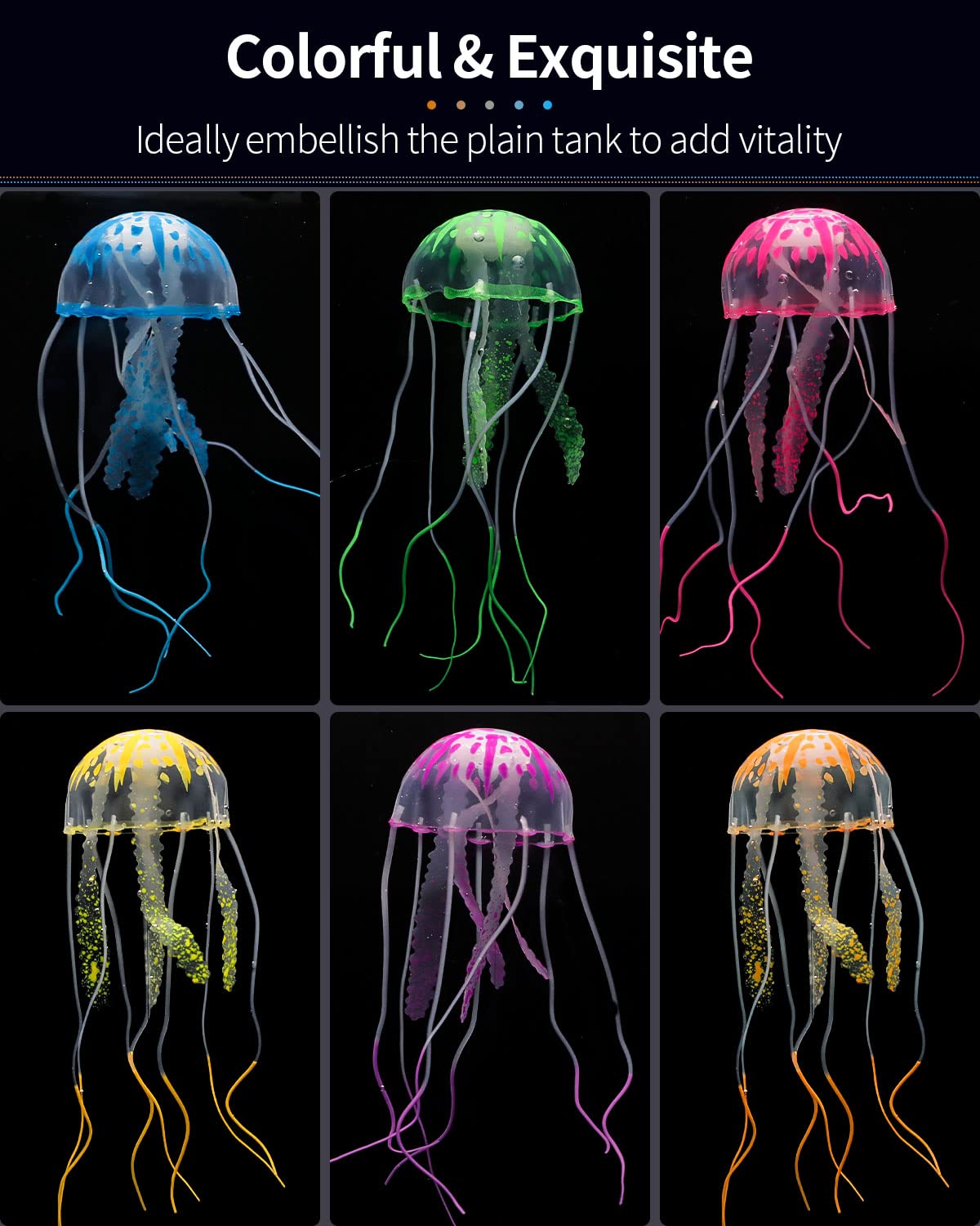 Méduse lumineuse Uniclife rose, touche chaleureuse dans l’aquarium