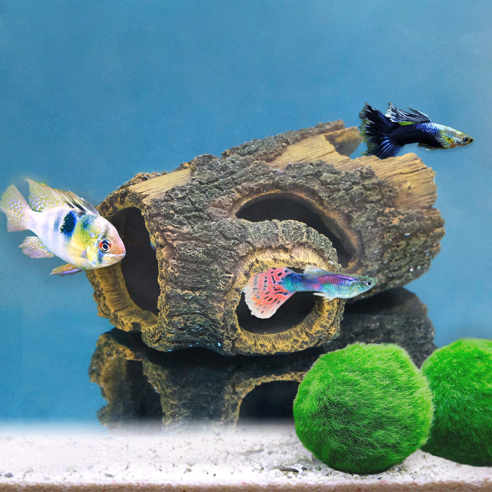 Texture d'écorce résine détaillée pour décor d'aquarium