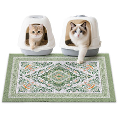 Tapis Unicorn Catcher Litière 33x22 en action capturant les particules sous les pattes.