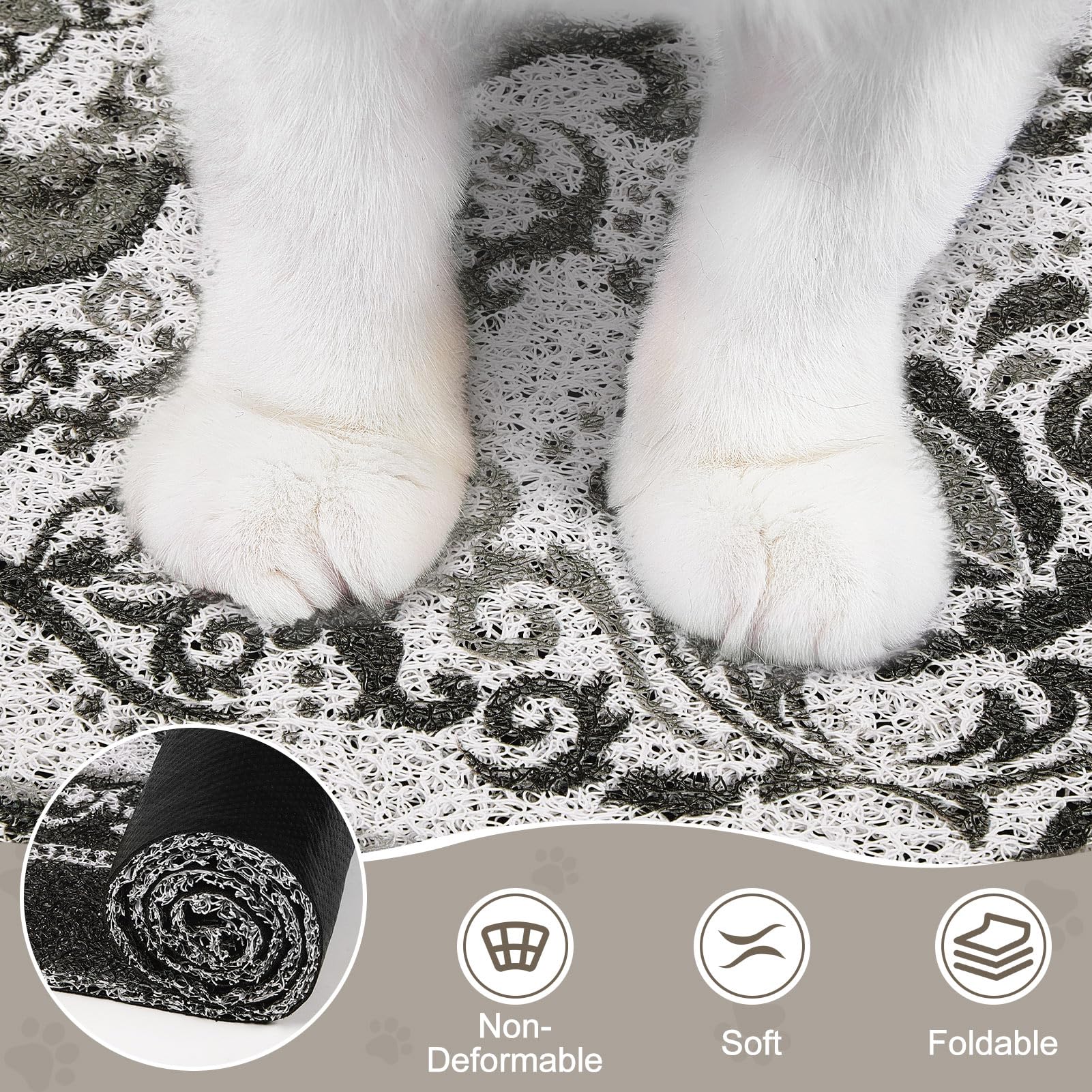 Utilisation polyvalente: tapis décoratif et zone de repas pour chats