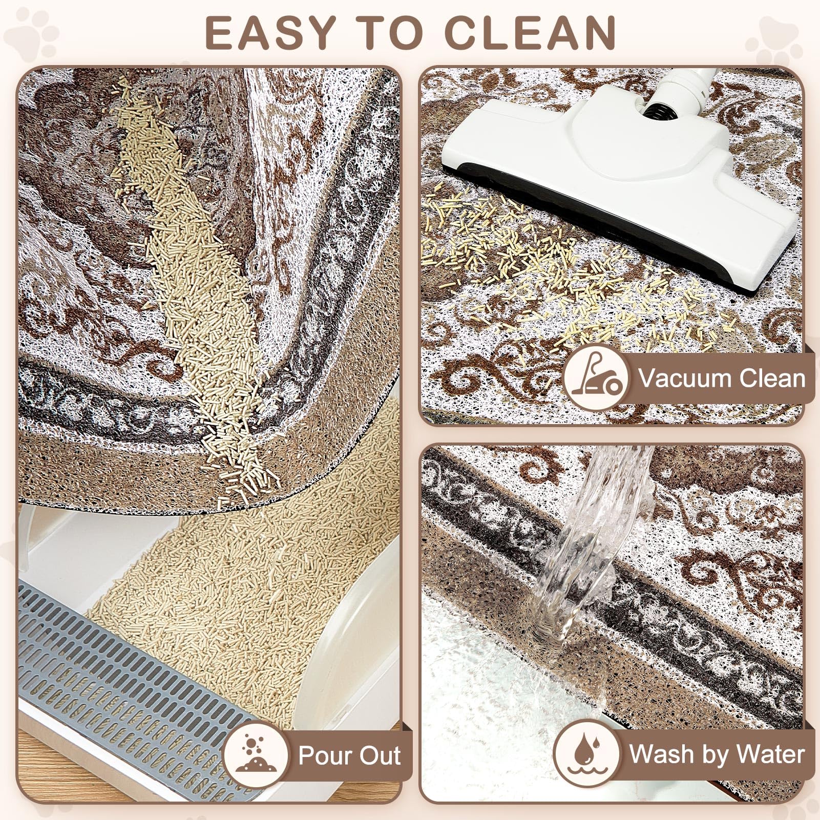 Tapis Unicorn Catcher polyvalent usage près de la litière et tapis de repas pour chats