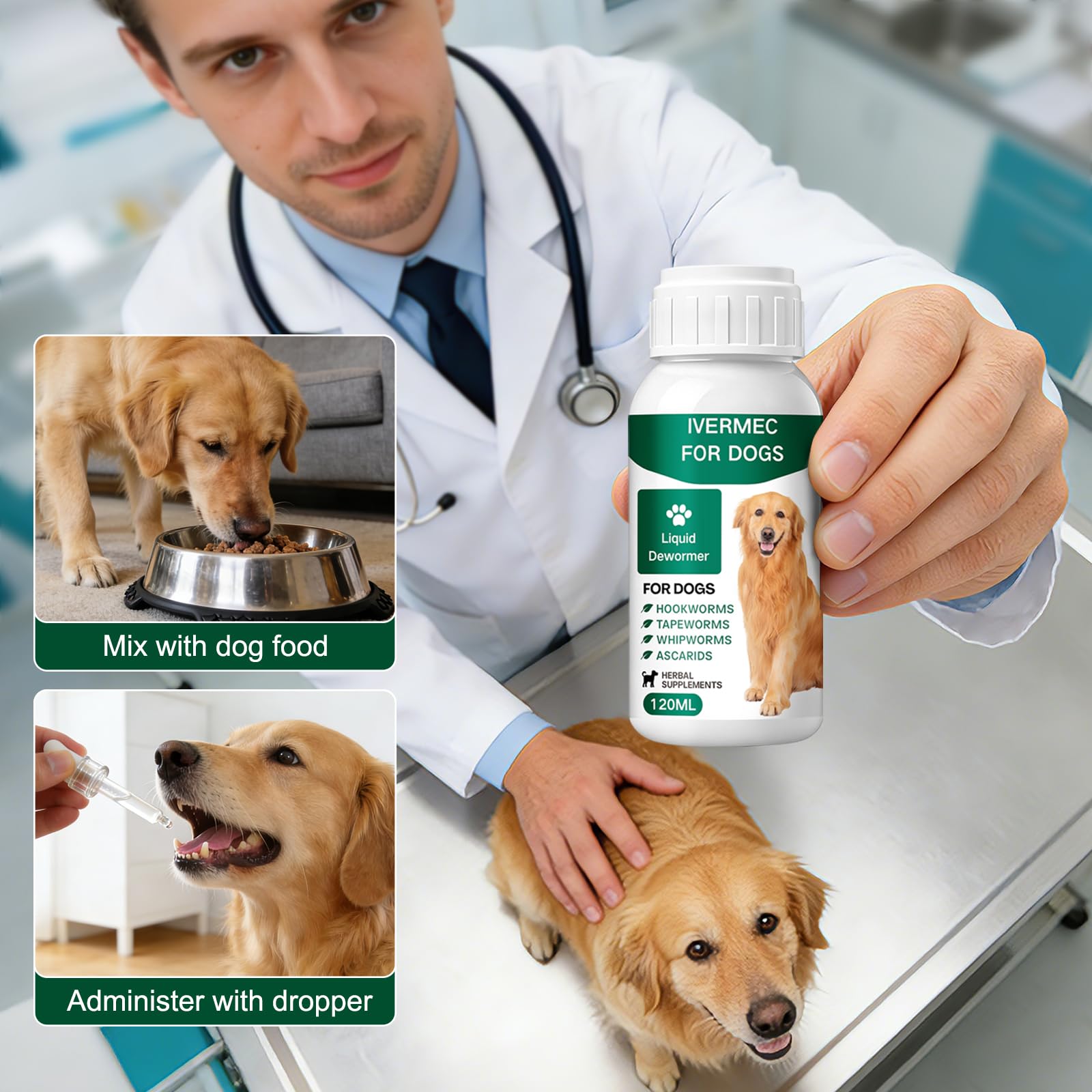 Tableau de dosage Unikuche vermifuge liquide — plan d'utilisation.