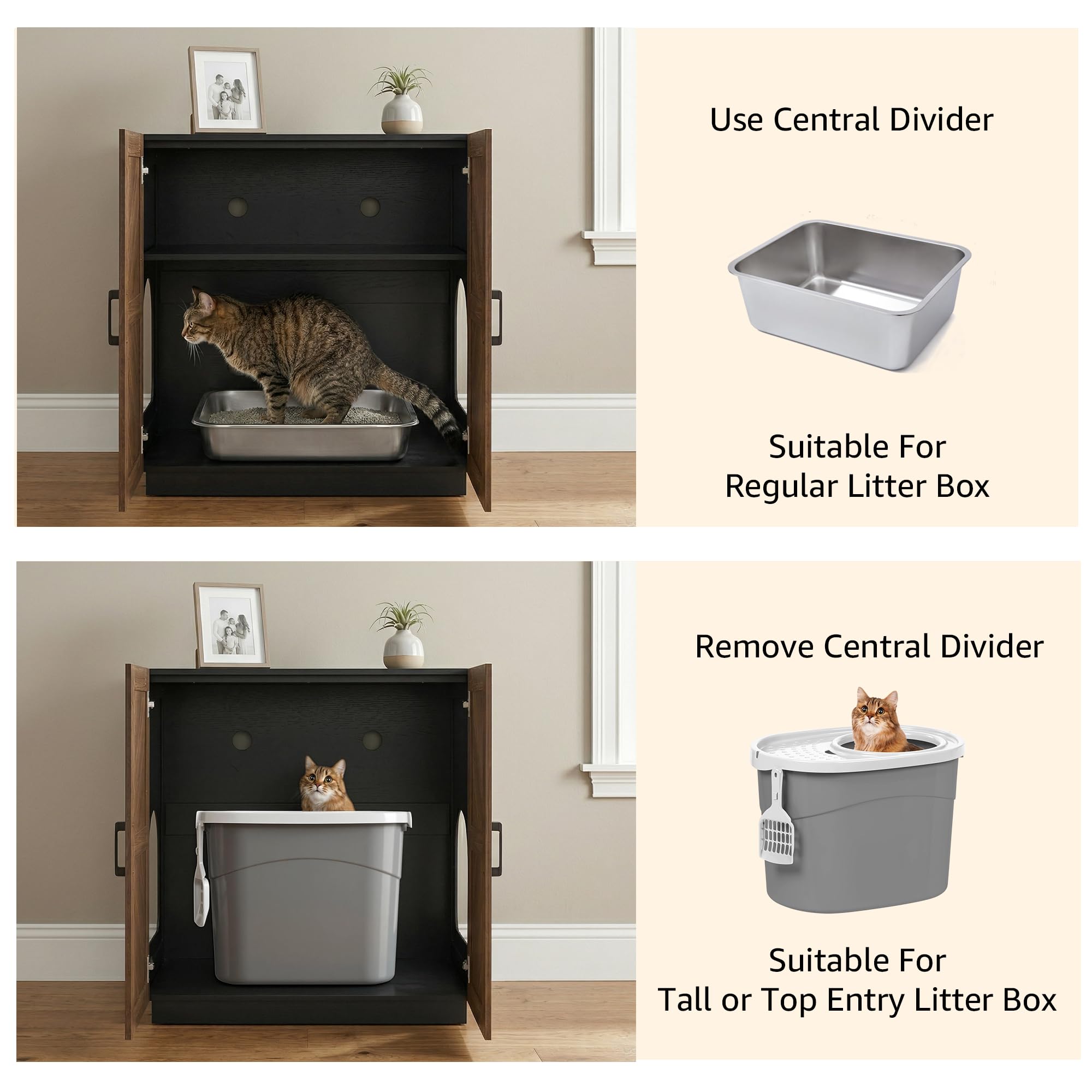 Étagère de rangement Unipaws pour accessoires et sacs pour litière.