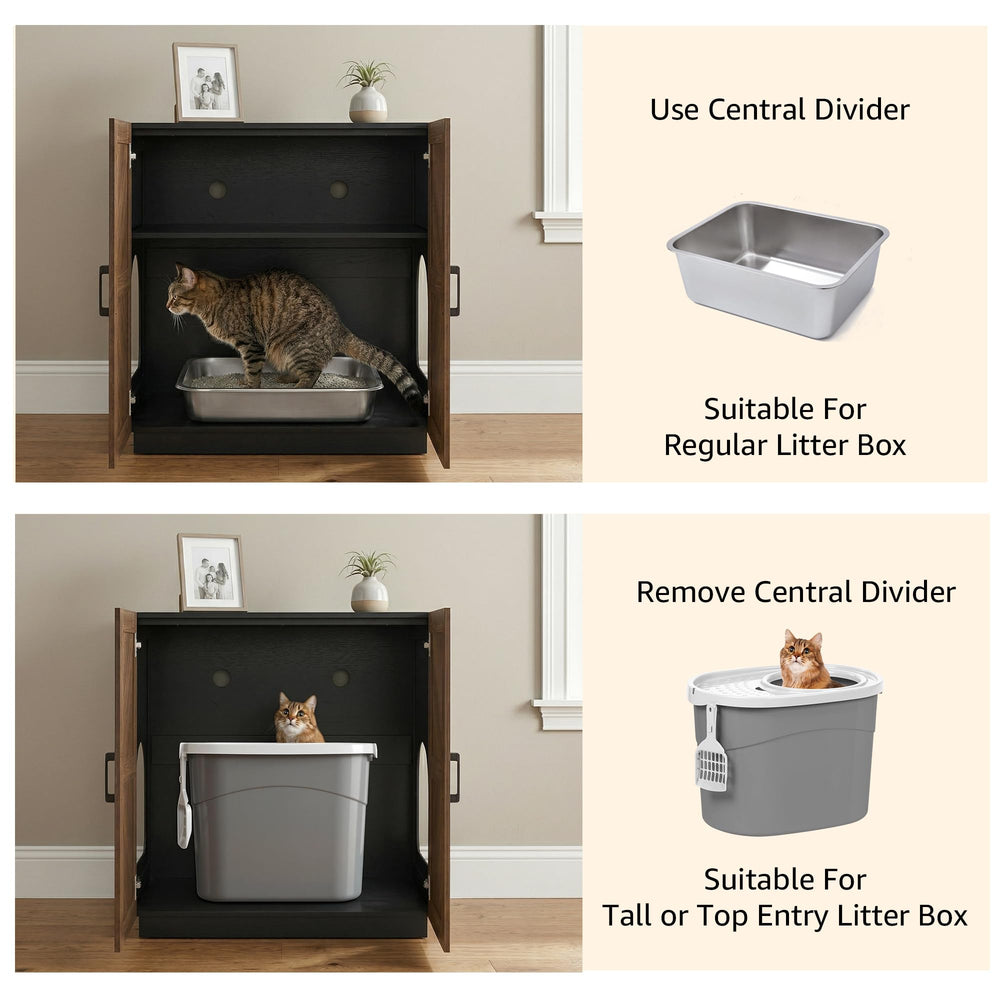 Étagère de rangement Unipaws pour accessoires et sacs pour litière.