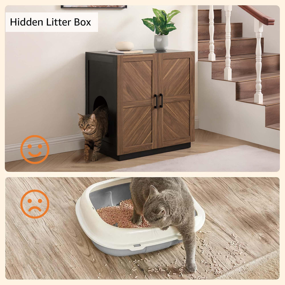Cabinet privé Unipaws pour litière, intimité et confort du chat.