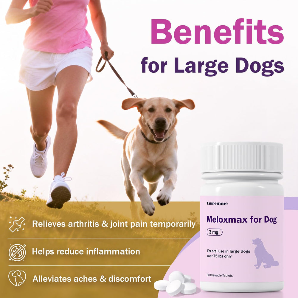 Comprimé Unipomme Meloxmax chien grand utilisé quotidiennement.
