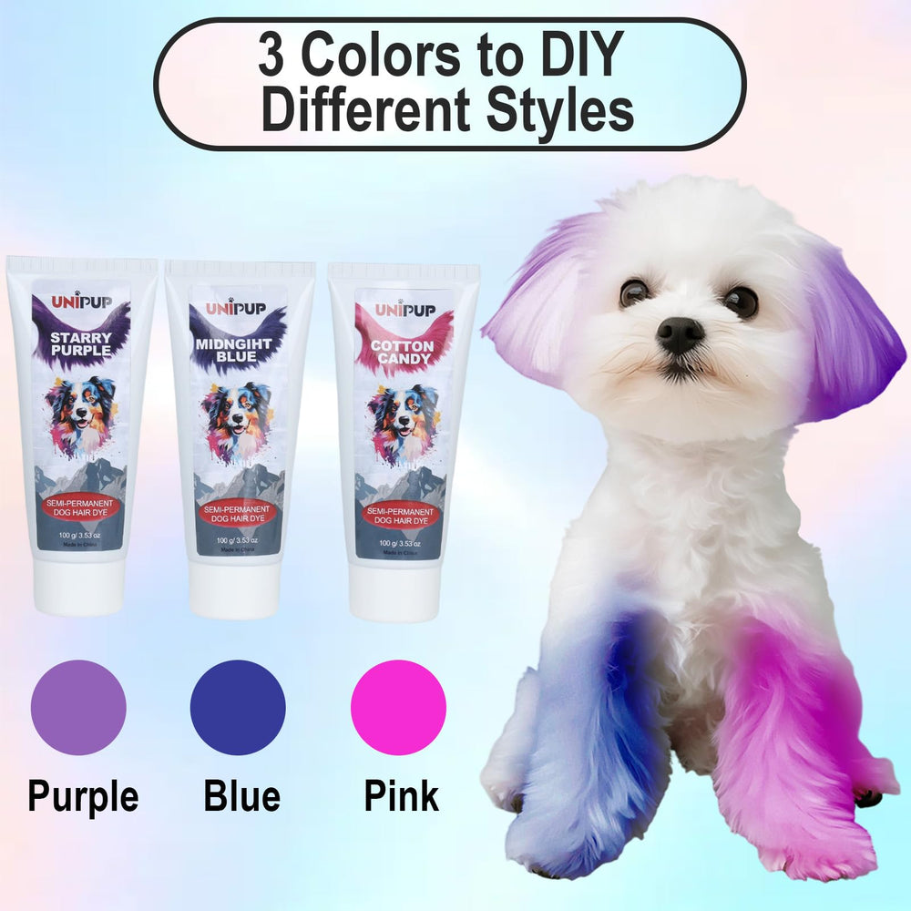UNIPUP Coloration poil violet: option tendance pour pelage clair.