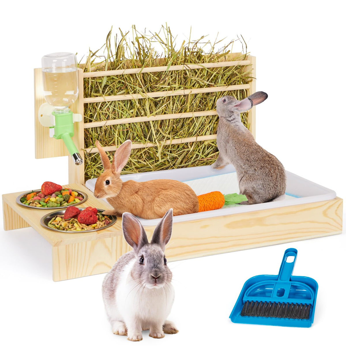 UNMOONY mangeoire-foin-4en1: solution pratique pour nourrir et organiser l'espace.