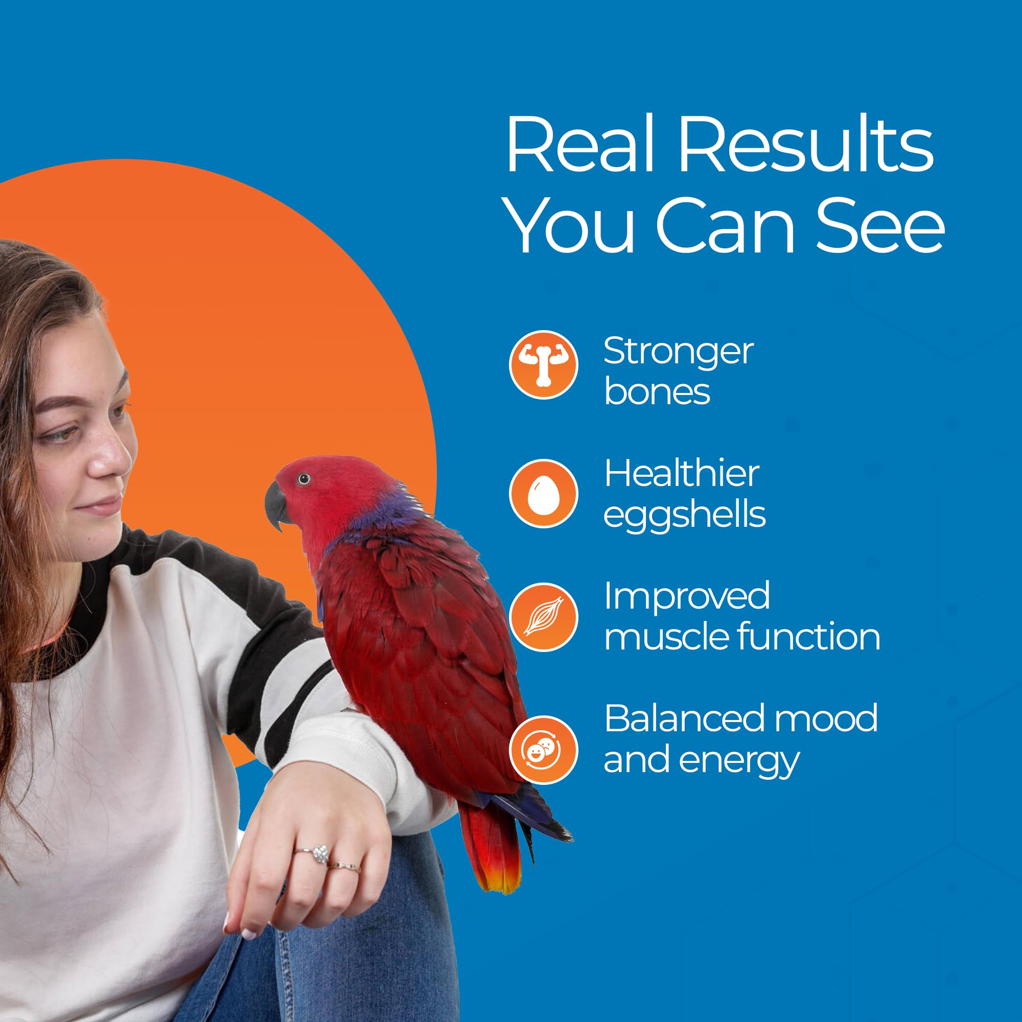 UnRuffledRx Bird Calcium Plus offre un dosage simple et pratique.