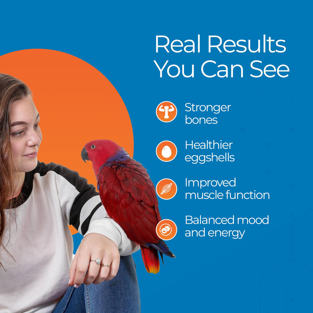UnRuffledRx Bird Calcium Plus offre un dosage simple et pratique.