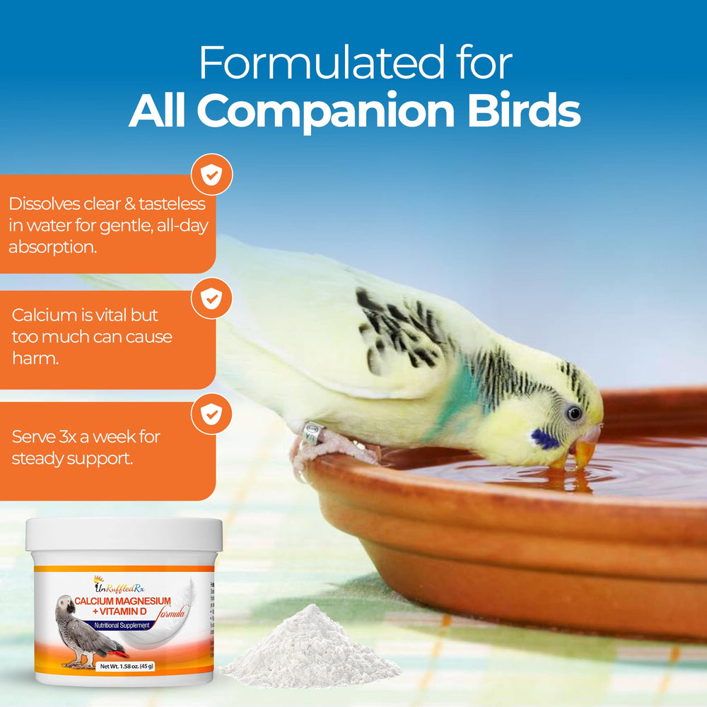 UnRuffledRx Bird Calcium Plus est fabriqué aux États‑Unis dans des installations certifiées.