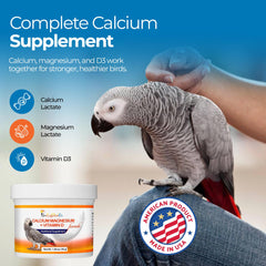 UnRuffledRx Bird Calcium Plus soutient les os et les muscles de l'oiseau.