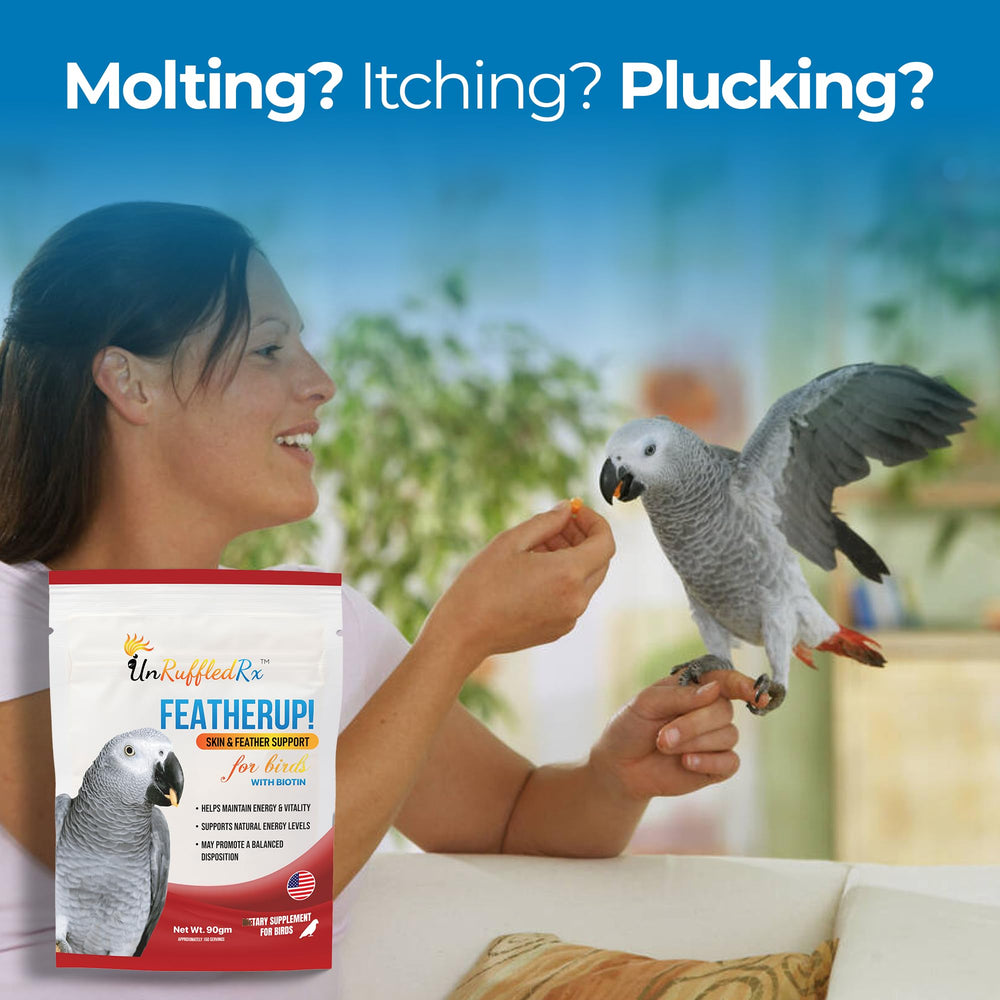 UnRuffledRx FeatherUp: régénération des plumes pour des oiseaux actifs et en bonne apparence.