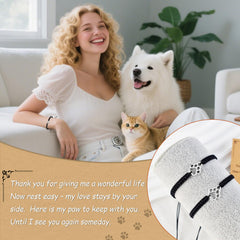 Coffret bracelet mémorial Uoiispet pour chiens noirs, cadeau réconfortant.
