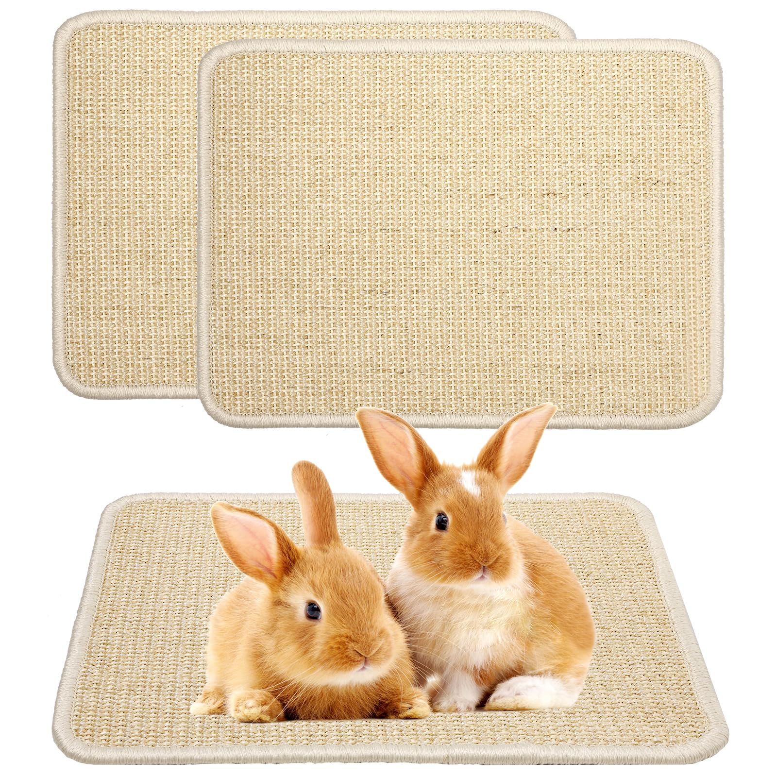 Tapis de griffage sisal beige Uotey pour chats et lapins, protège les meubles