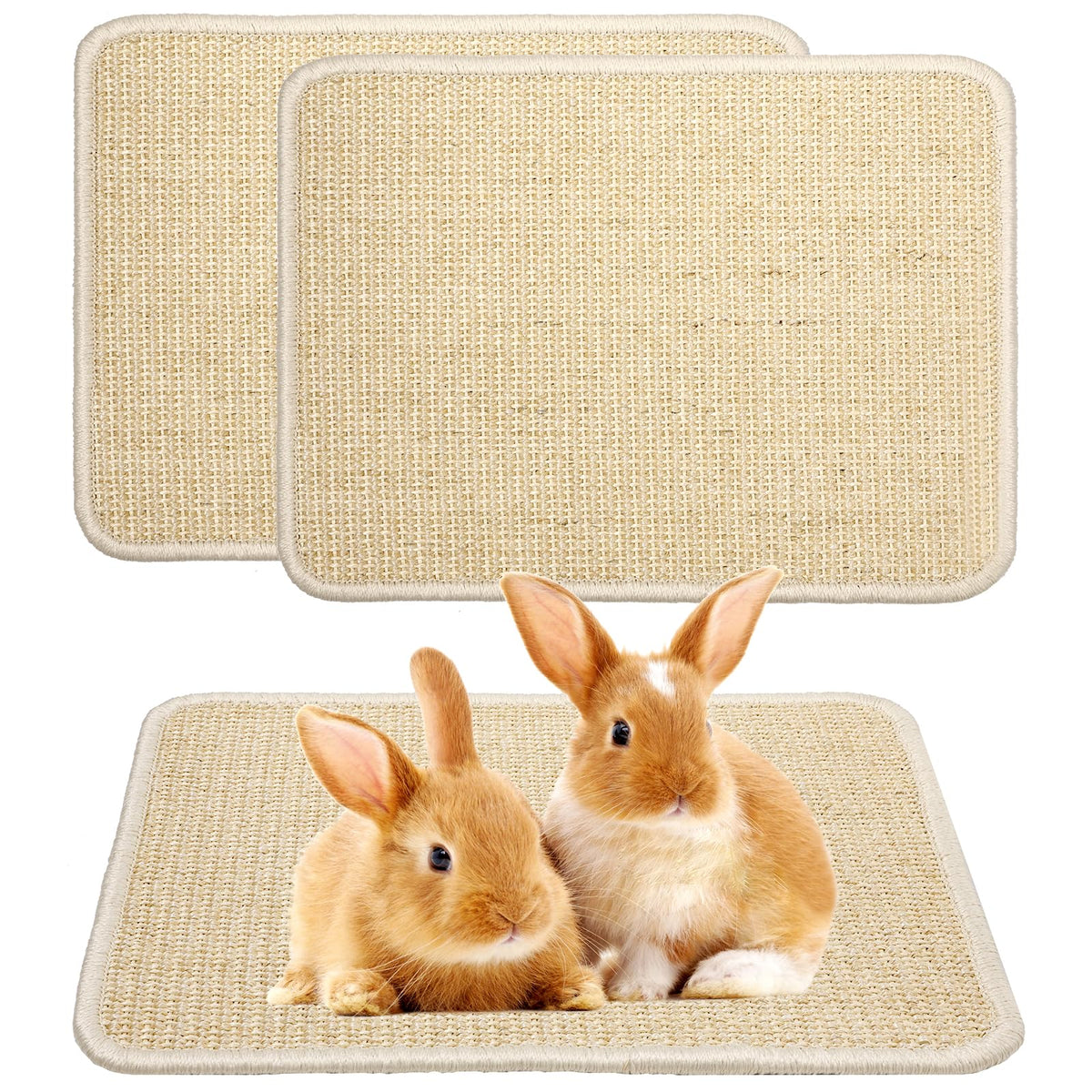 Tapis de griffage sisal beige Uotey pour chats et lapins, protège les meubles