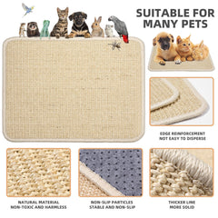 Tapis grattage Uotey beige, facile à nettoyer après les sessions de jeu
