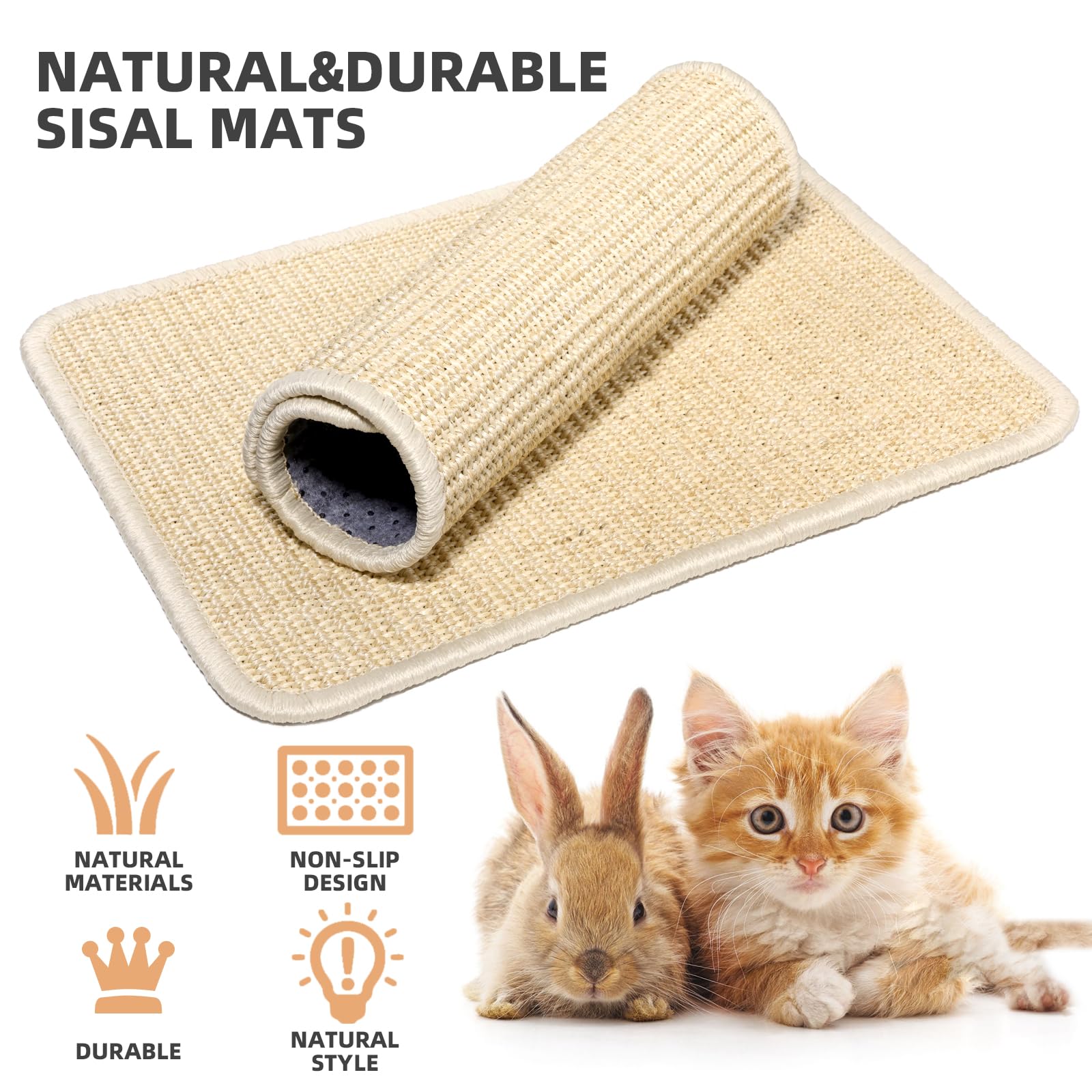 Tapis sisal naturel Uotey, durable et non toxique pour votre animal